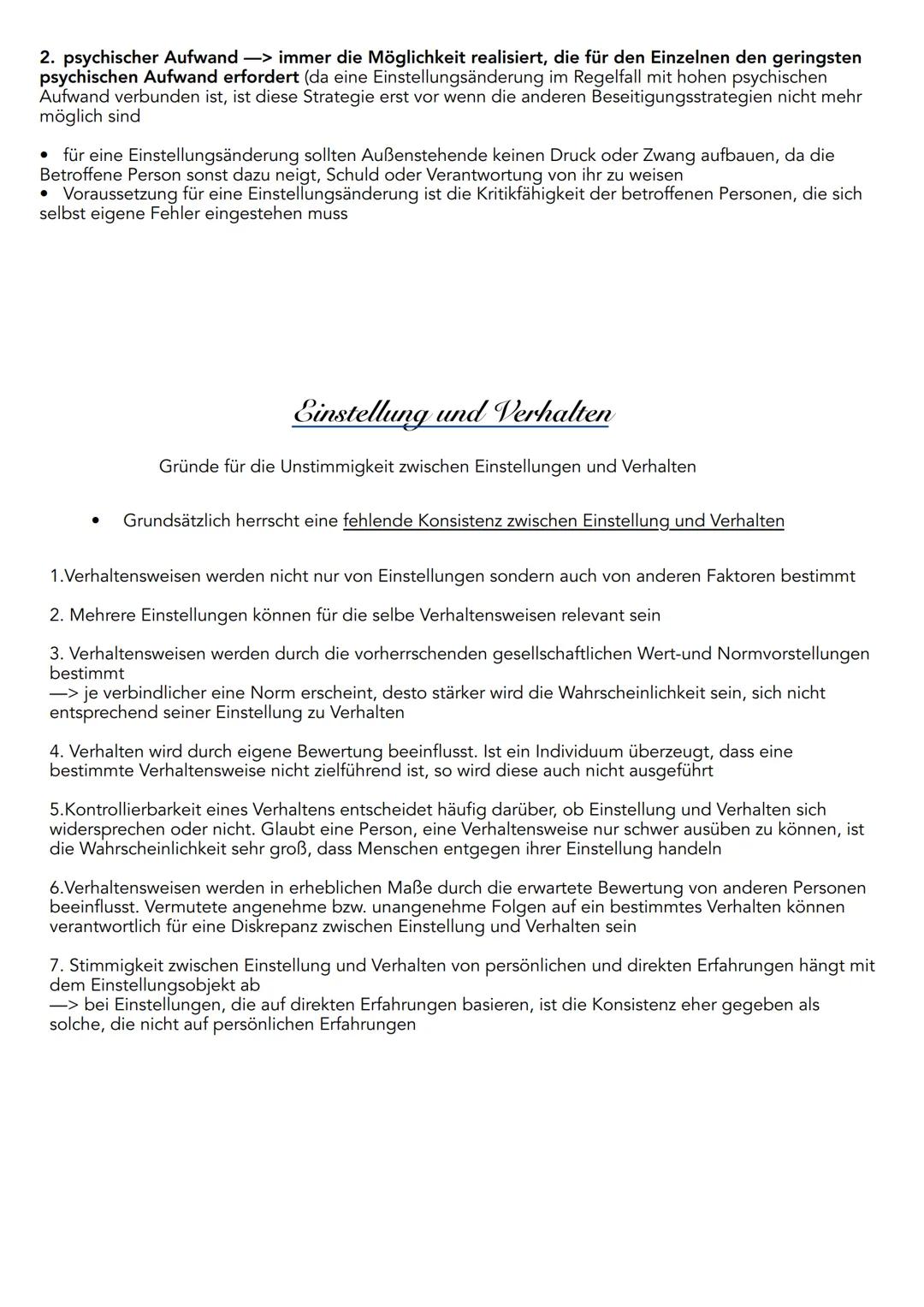 LERNIZETTEL
PÄDAGOGIK
Der Aufbau von sozialen Einstellungen- Einstellungskomponenten
Die drei Komponenten einer Einstellung am Beispiel eine