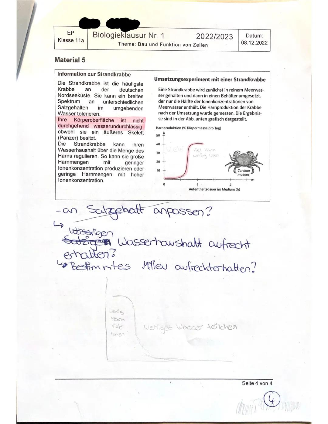 Altklausur (14 Punkte)
Biologie 11.1
Thema:
Bau und Funktion von
Zellen
→ Mit Aufgaben, Materialien
und von einer Lehrkraft
korrigierten Lös