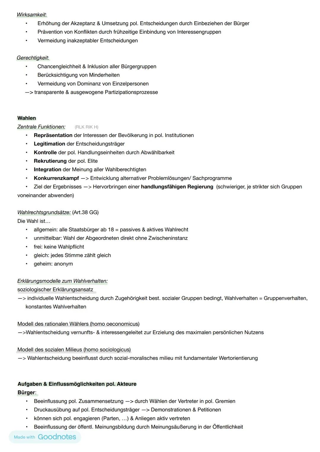 Abitur Politik - 11.04.2024
12.1 Politische Partizipation zwischen Anspruch & Wirklichkeit
Funktionen von Partizipation für die Demokratie
A