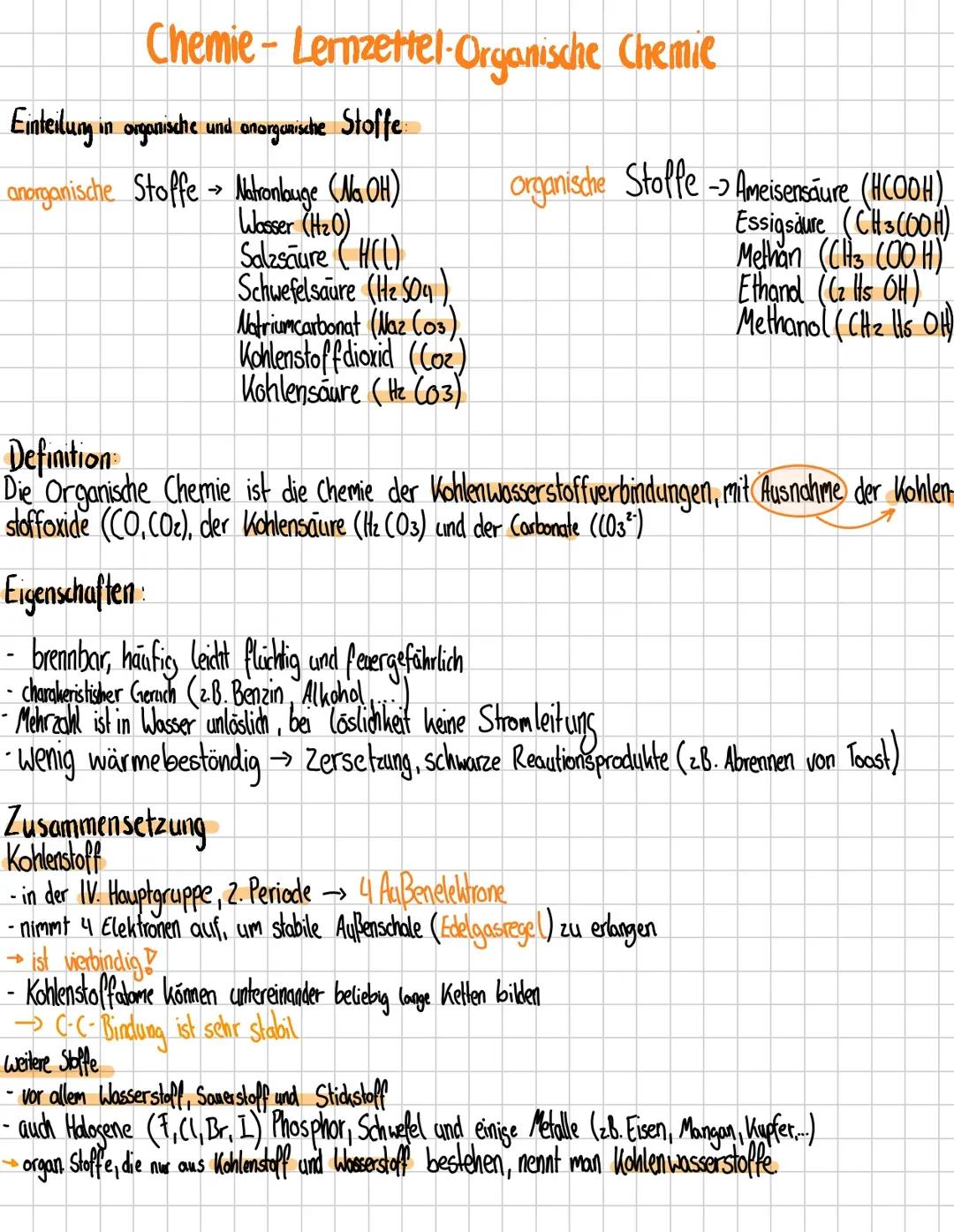 Organische Chemie 11 Klasse