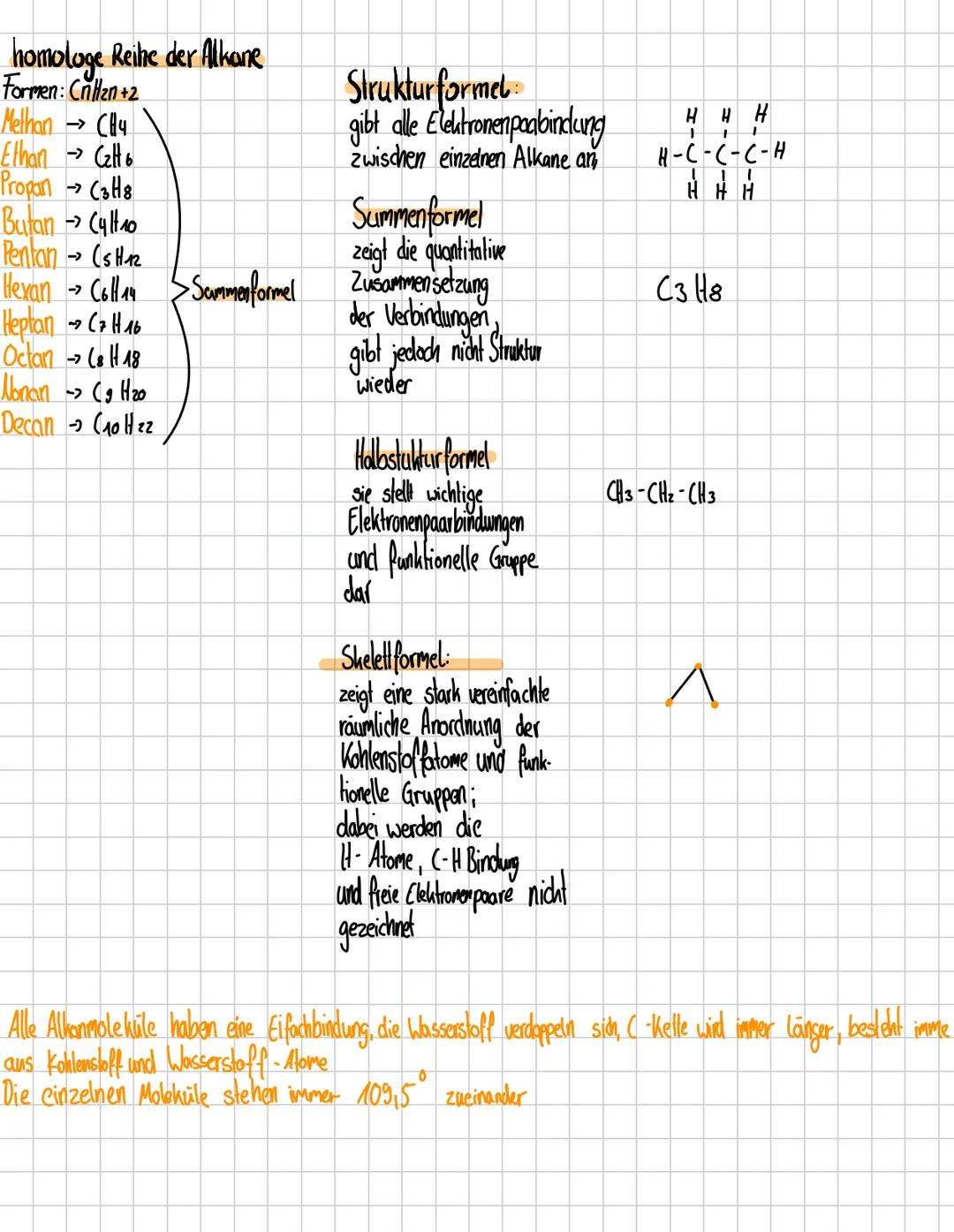 Chemie - Lernzettel Organische Chemie
Einteilung in organische und anorganische Stoffe
→
Wasser (H2O)
anorganische Stoffe Natronlouge (NaOH)