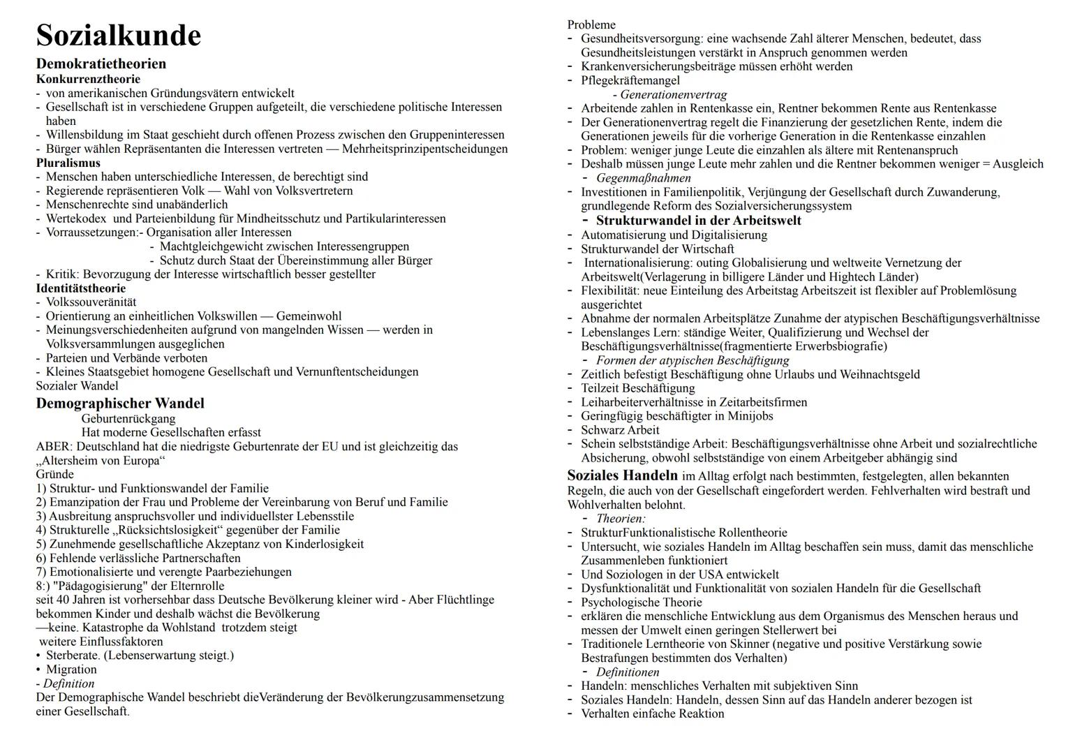 # Sozialkunde
Demokratietheorien
Konkurrenztheorie
- von amerikanischen Gründungsvätern entwickelt
- Gesellschaft ist in verschiedene Grupp