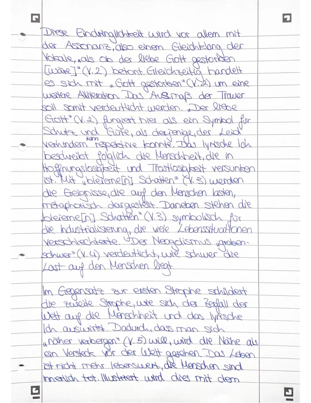 G
2
Gedichtinterpretation Weltende"
Das Gedicht Weltende", welches von Else
Lasker-Schüler verfasst und 1904 veröffentlicht
wurde, handelt v