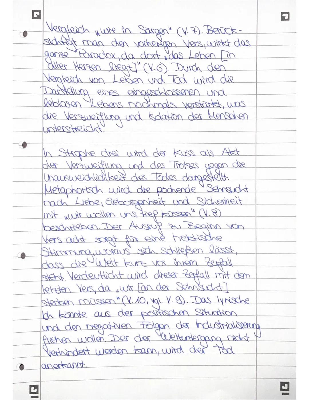 G
2
Gedichtinterpretation Weltende"
Das Gedicht Weltende", welches von Else
Lasker-Schüler verfasst und 1904 veröffentlicht
wurde, handelt v