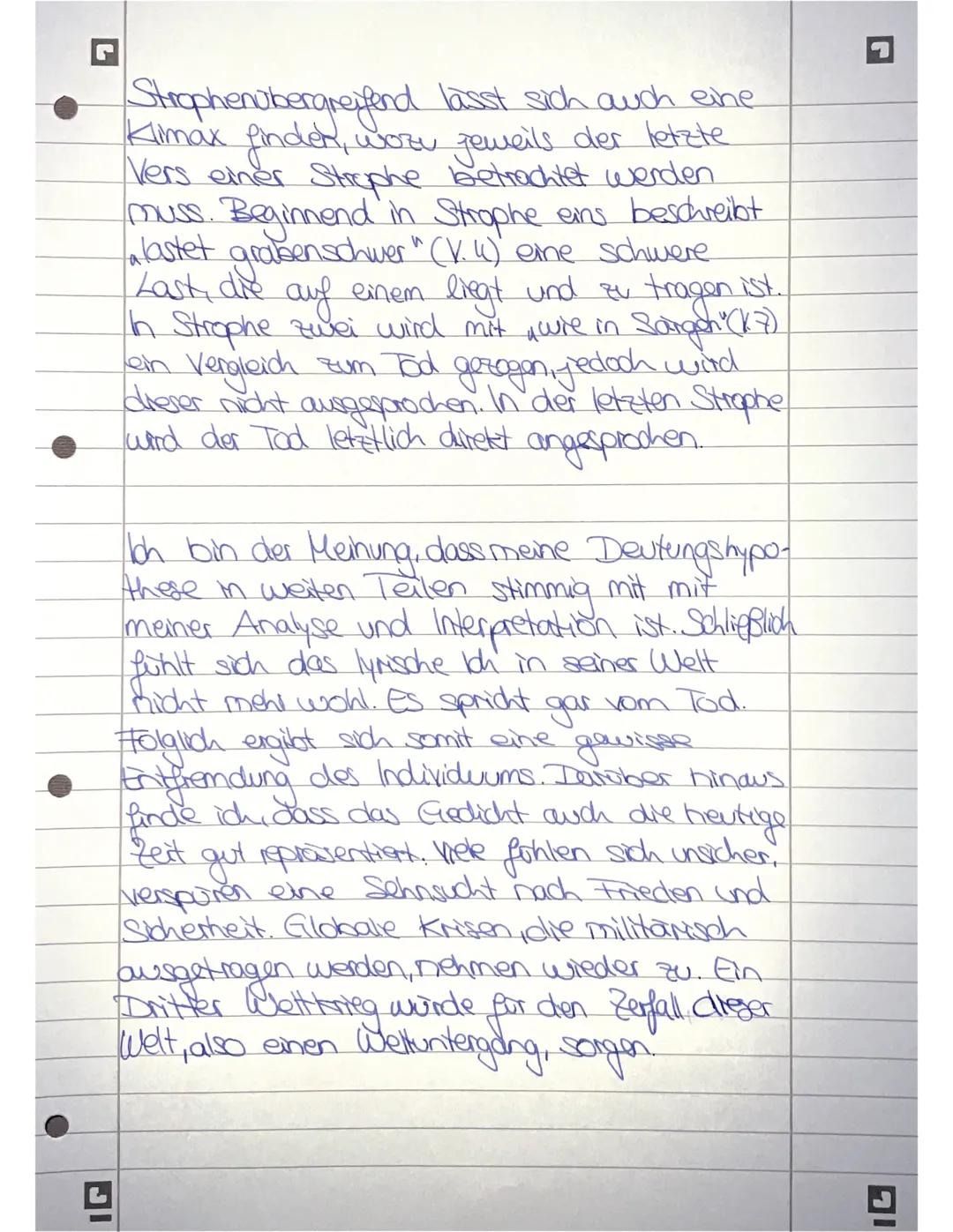 G
2
Gedichtinterpretation Weltende"
Das Gedicht Weltende", welches von Else
Lasker-Schüler verfasst und 1904 veröffentlicht
wurde, handelt v