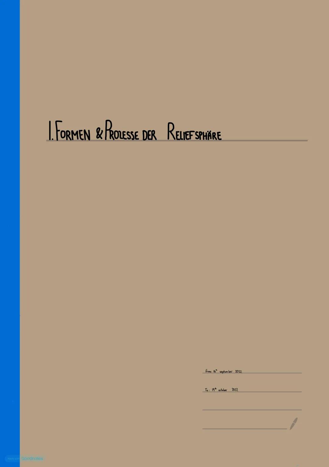 1. Formen & Prozesse der Reliefsphäre