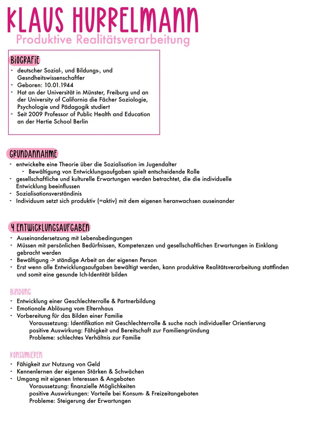 # KLAUS HURRELMANN
Produktive Realitätsverarbeitung
## BIOGRAFIE
- deutscher Sozial-, und Bildungs-, und
Gesndheitswissenschaftler
- Gebore