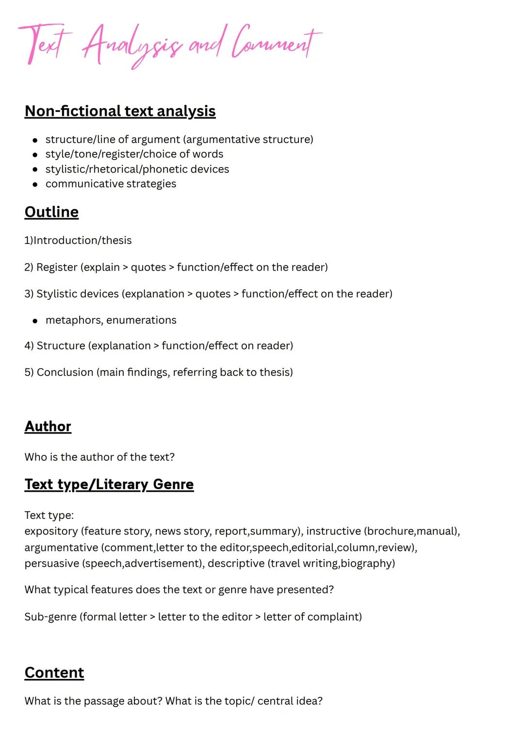 Non-fictional text Analyse und Comment (Englisch)