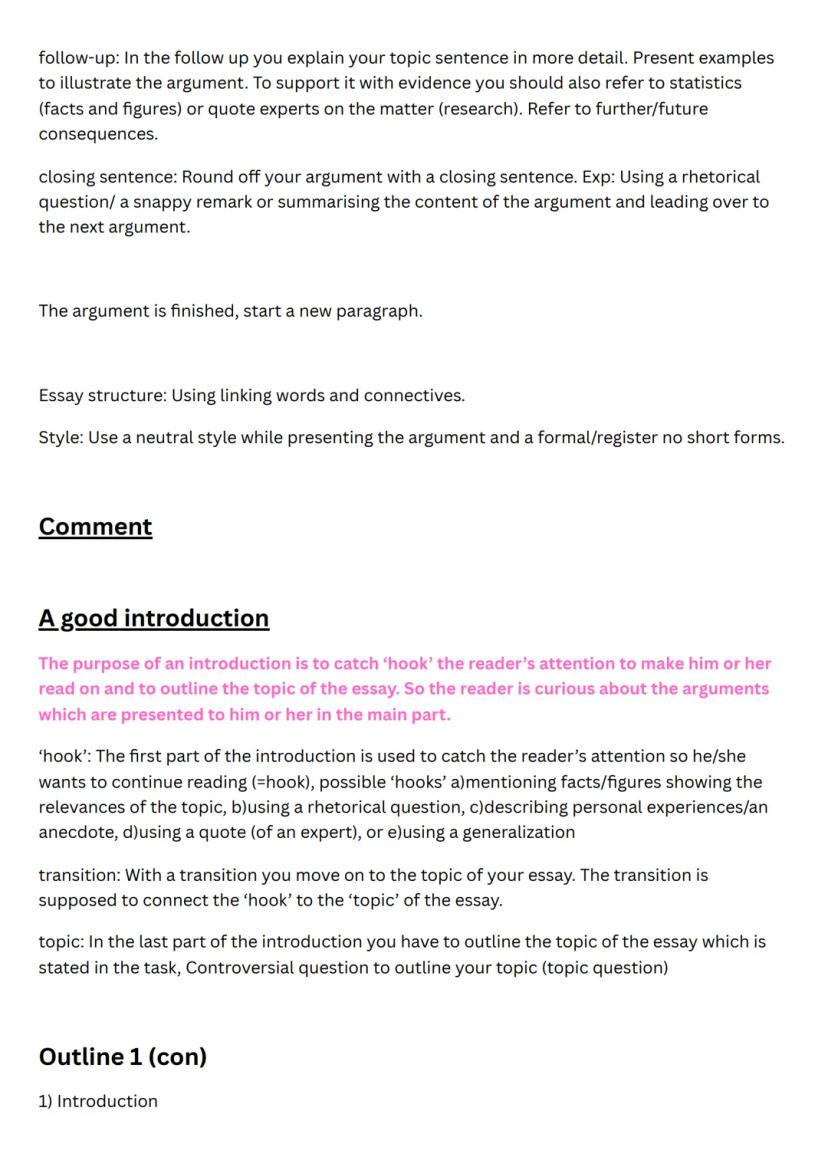 Text Analysis and Comment
Non-fictional text analysis
⚫ structure/line of argument (argumentative structure)
• style/tone/register/choice of