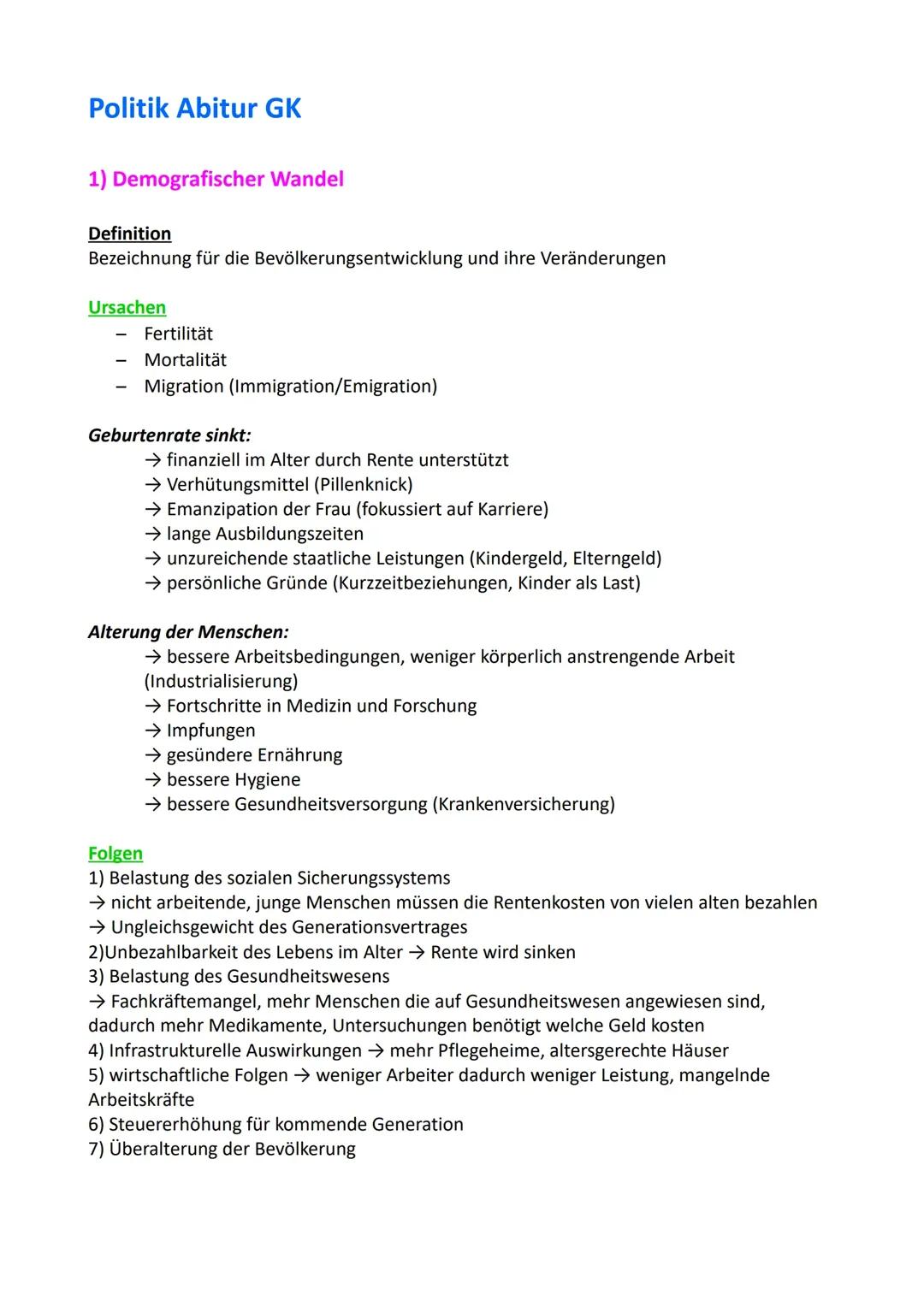 politik gk abitur lernzettel