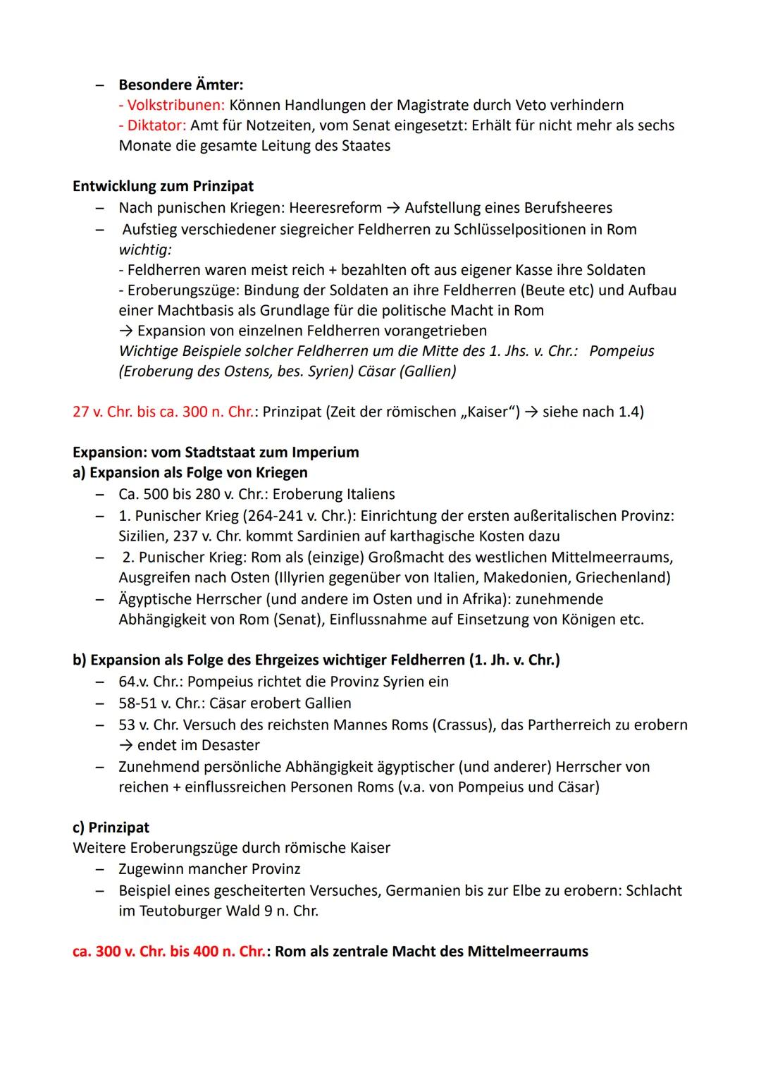 Geschichte Abitur LK
1) Rom Expansion
1.1) Grundlagen:
(ca. 500 bis 27 v. Chr.: Römische Republik → Republik als römische Staatsform)
Zentra