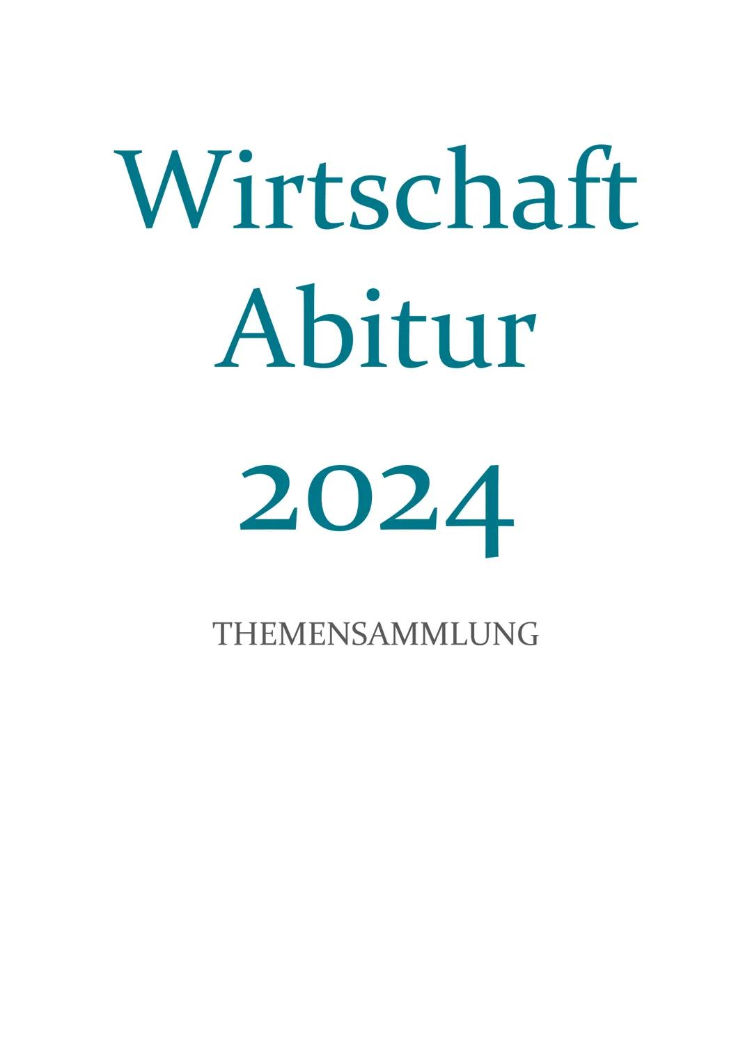 Wirtschaft
Abitur
2024
THEMENSAMMLUNG Kriterien
Effektivität / Effizienz (Kosten-Nutzen-Analyse)
•
Gerechtigkeit (Chanceng., Leistungsg., Be