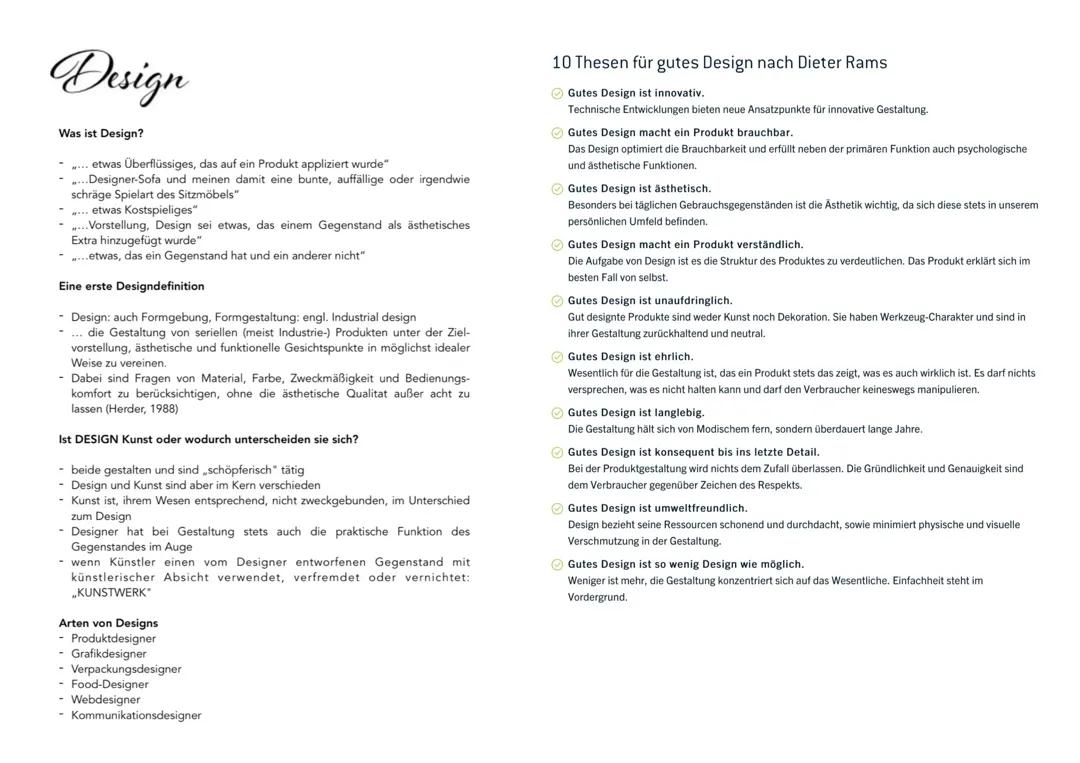 Design Kunst Abitur/Klausur Zusammenfassung