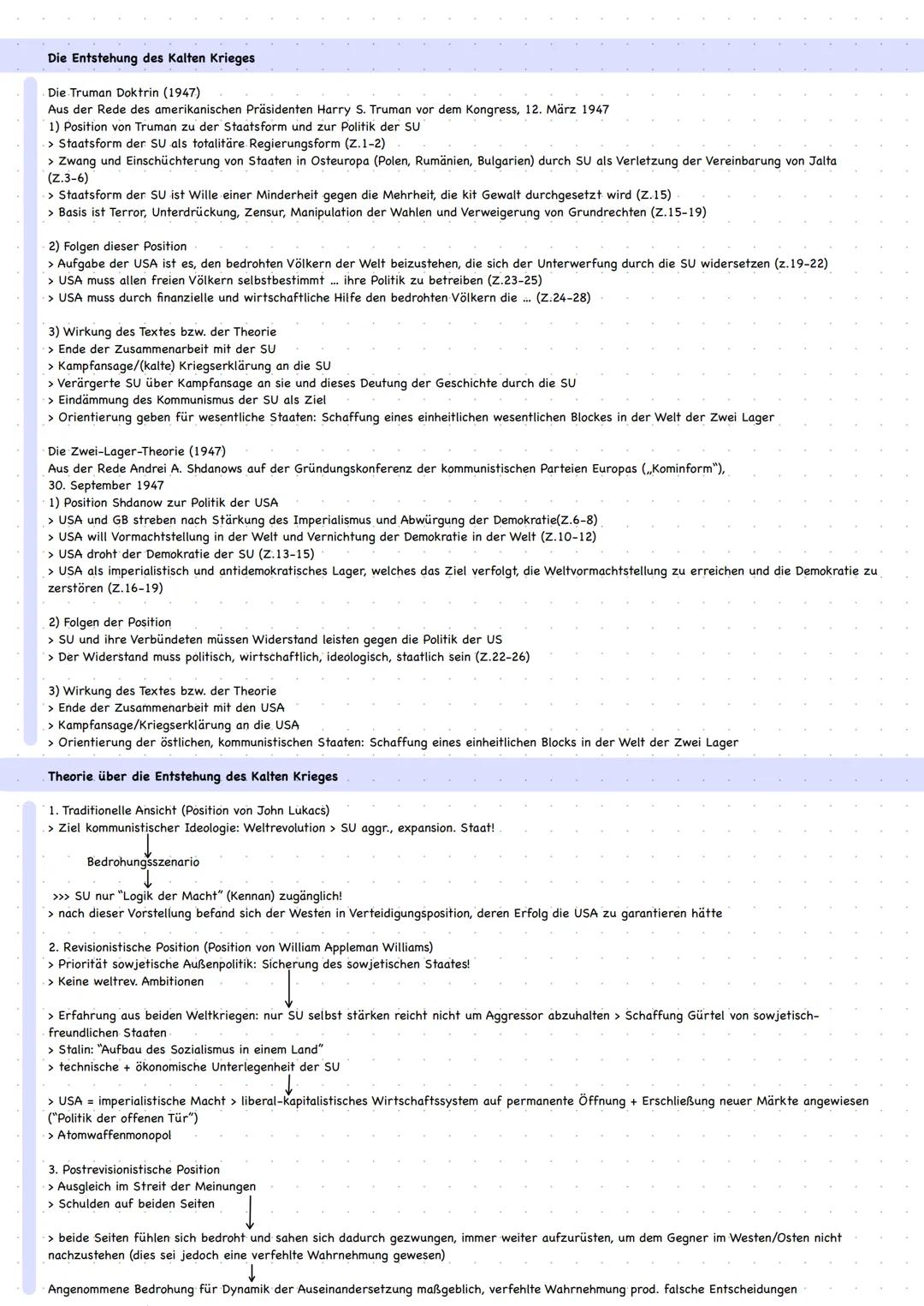 5 Kalter Krieg
Welche Ursachen führten zum Kalten Krieg?
GRUNDLAGEN KALTER KRIEG
> unterschiedliche politische Systeme der Siegermächte (USA