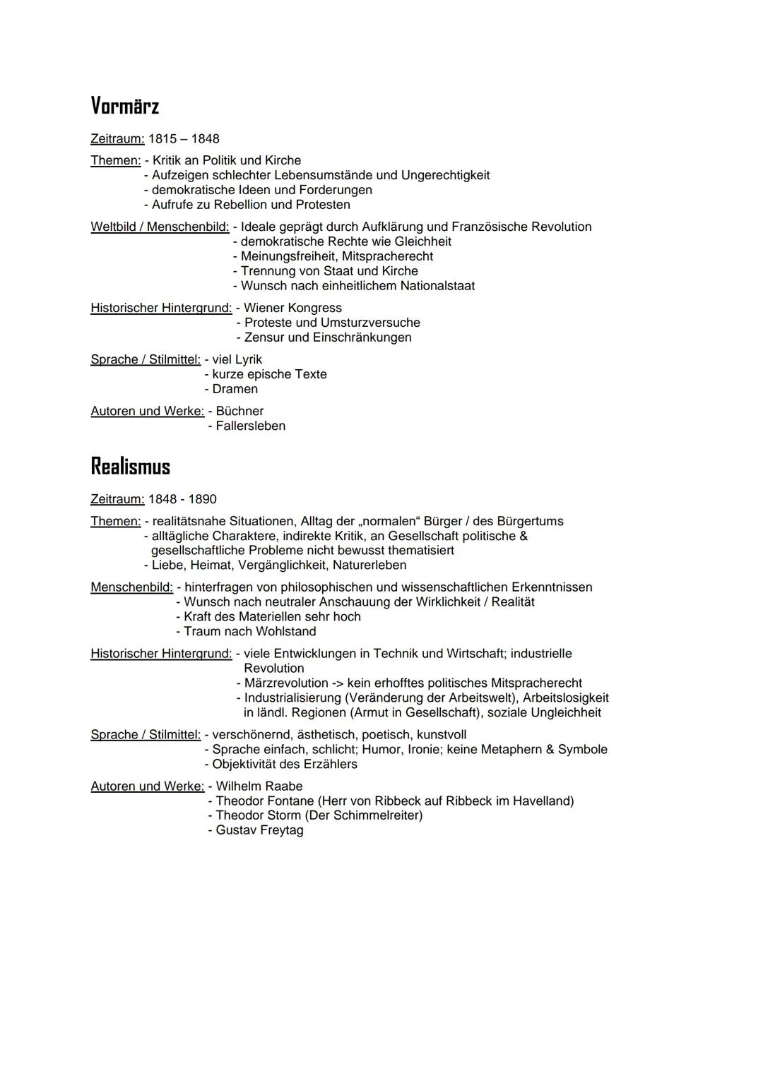 Deutsch Abitur Lernzettel
EPOCHENÜBERSICHT
Barock
(1600 - 1720)
Aufklärung
(1720-1800)
Romantik
(1795-1848)
Weimarer Klassik
(1786-1832)
Emp
