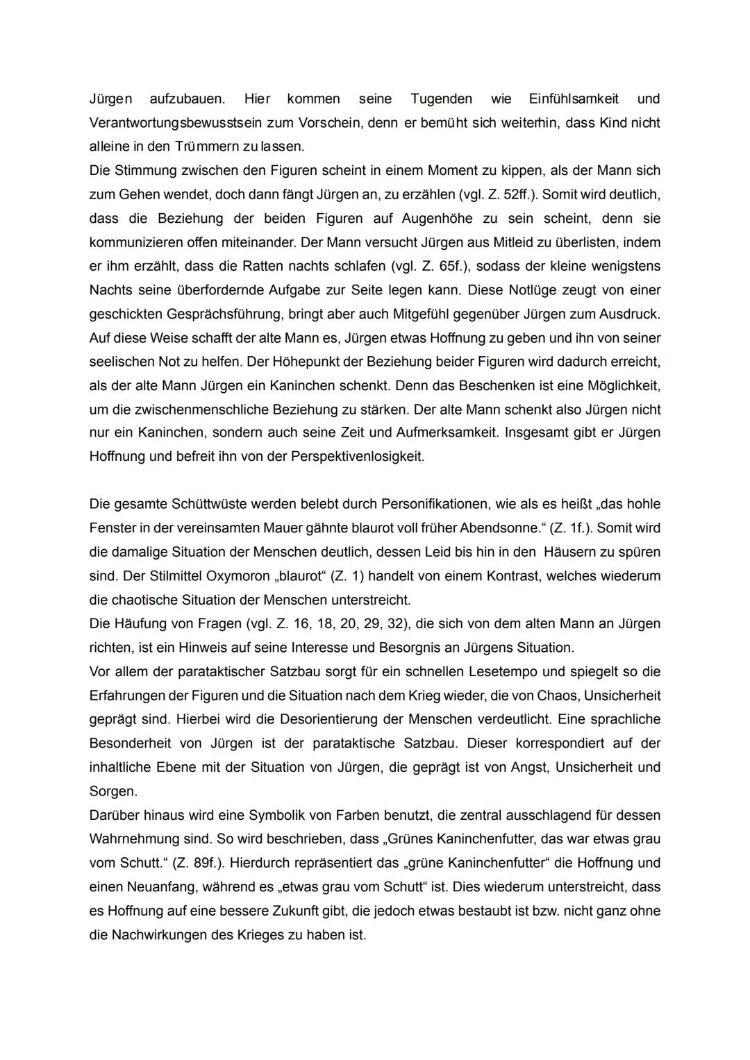 # Kurzgeschichtenanalyse zur „Nachts schlafen die Ratten doch"
Bei dem vorliegenden Text handelt es sich um die Kurzgeschichte „Nachts schl