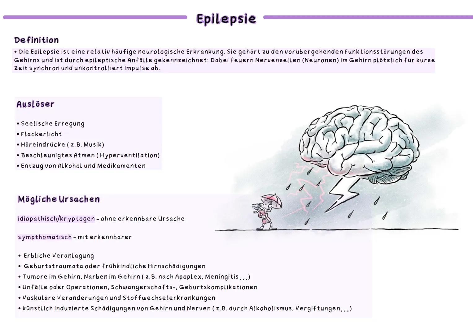 Epilepsie
Definition
• Die Epilepsie ist eine relativ häufige neurologische Erkrankung. Sie gehört zu den vorübergehenden Funktionsstörungen