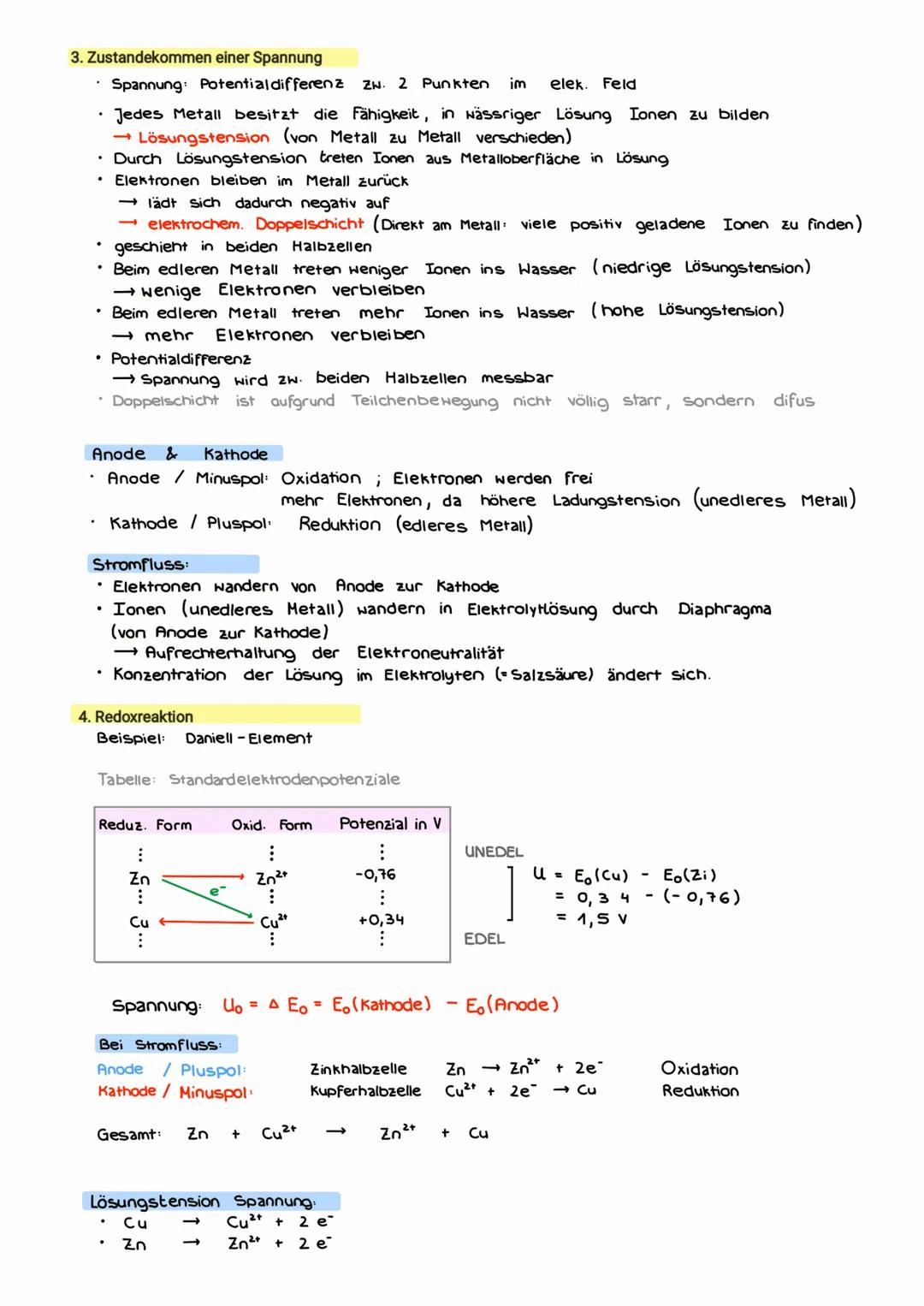 # GALVANISCHE ZELLE Galvanisches Element
1. Definition
galvanische Zelle / Element:
* Aufbau, bei dem chem. in elek. Energie umgewandelt
