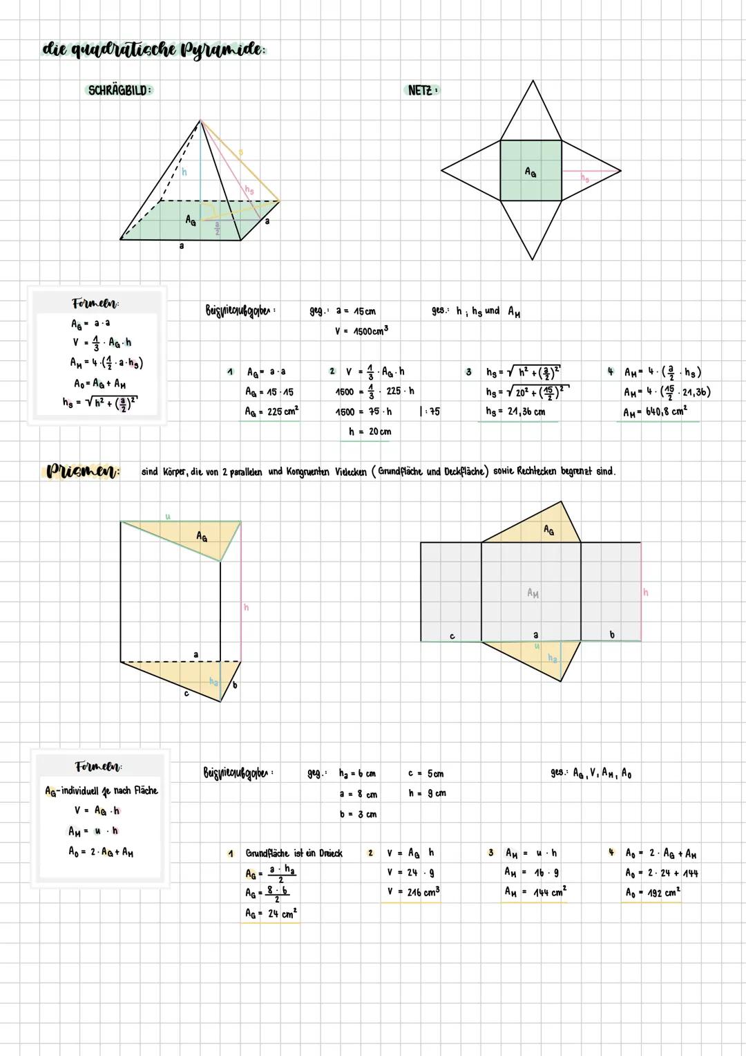 Berechnen von Körpern
der Würfel:
Formeln
$A_G a \cdot a$
$V a \cdot a \cdot h$
(V= Breite $\cdot$ Tiefe $\cdot$ Höhe)
$A_O = 6 \cdot a^2$