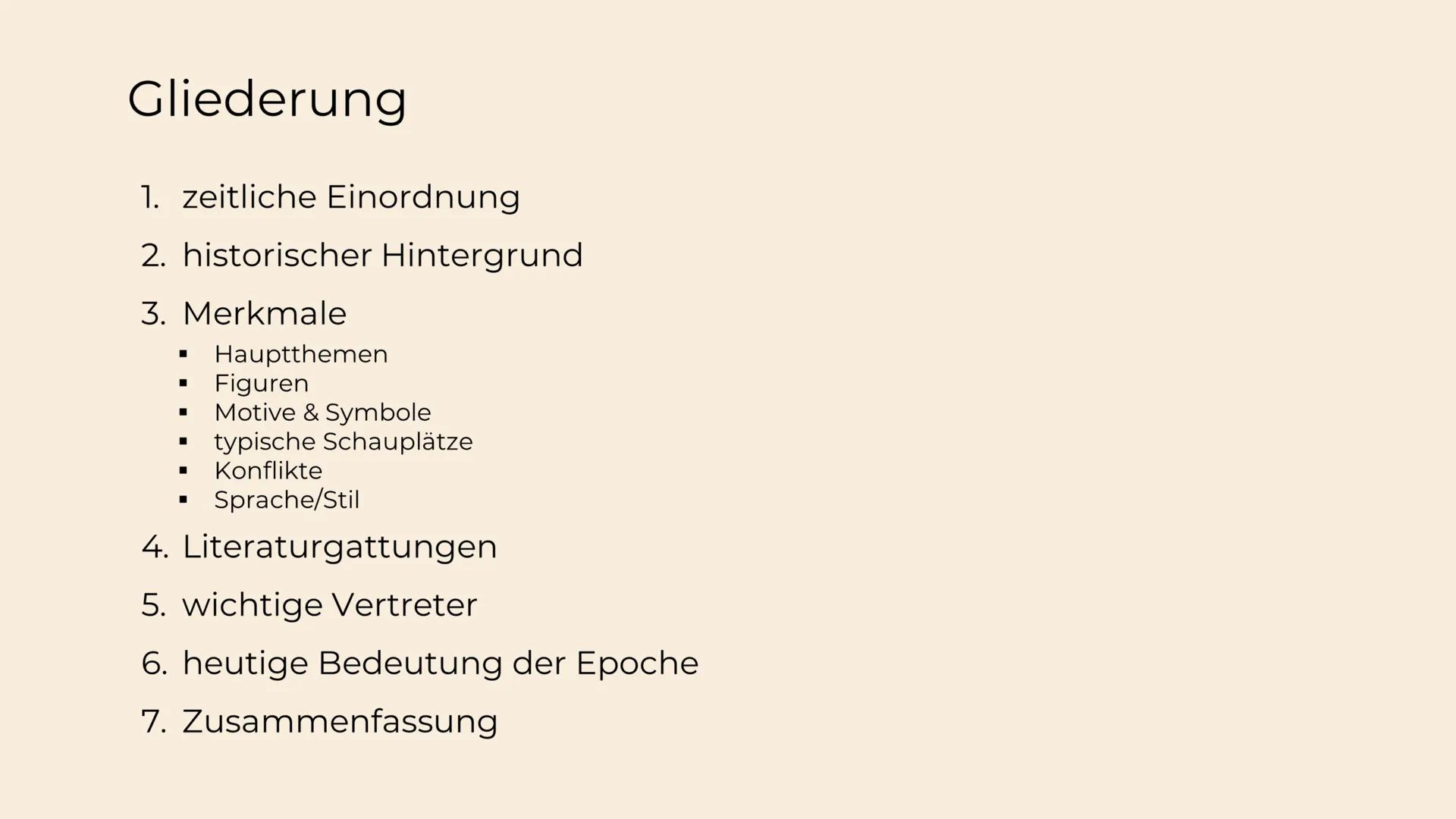 Romantik
die Epoche der
großen Gefühle Gliederung
1. zeitliche Einordnung
2. historischer Hintergrund
3. Merkmale
■
■
■
☐
Hauptthemen
Figure