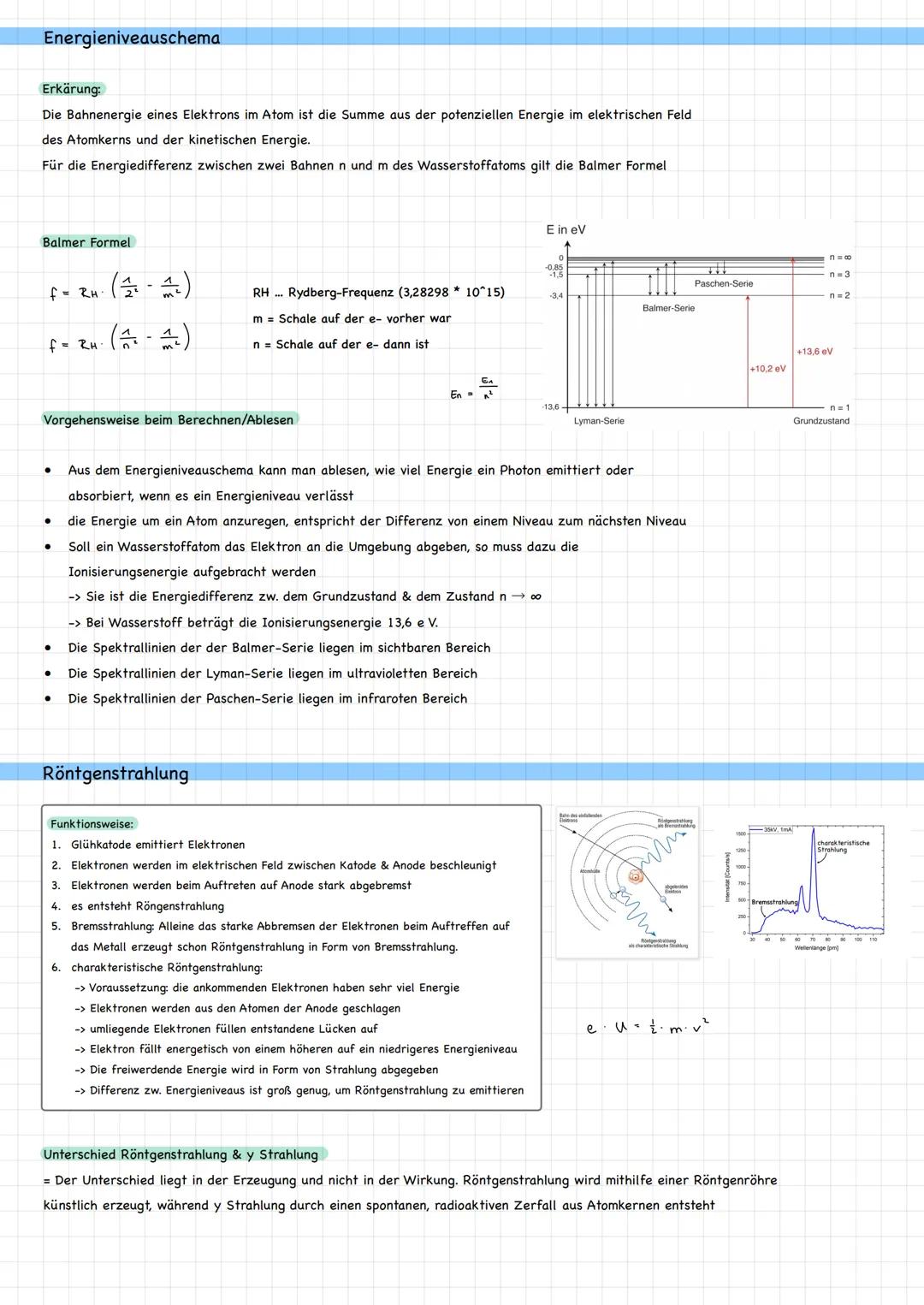# Atomphysik
Atommodell
- Atome bestehen aus einem Atomkern und einer Atomhülle.
- Der Atomkern ist im Vergleich zur Atomhülle sehr klein,