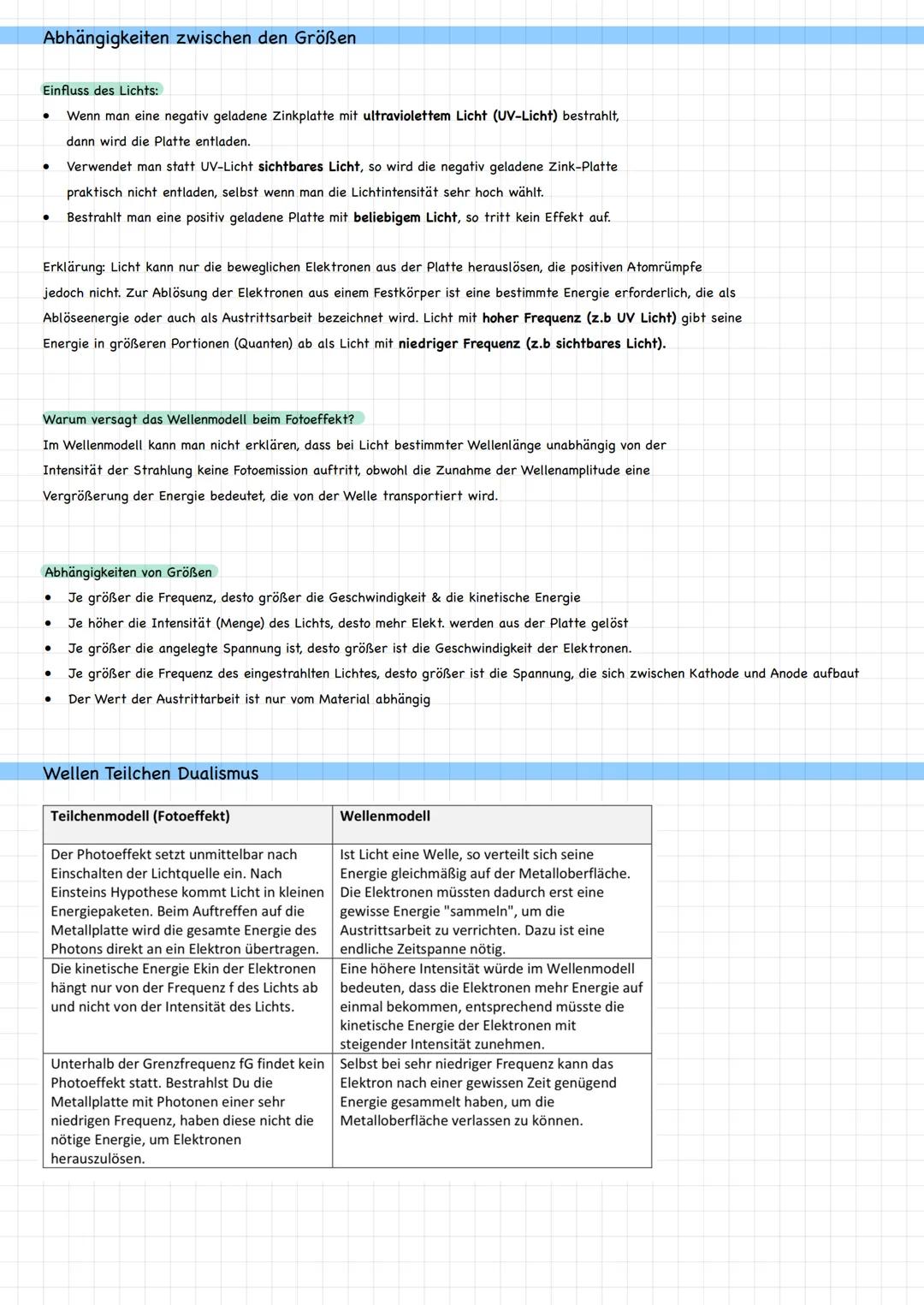 # Quantenphysik
Der äußere Fotoeffekt
1.) Photozelle besteht aus Metallkathode und gegenüberliegenden Anode
2.) Kathode wird mit Licht ge