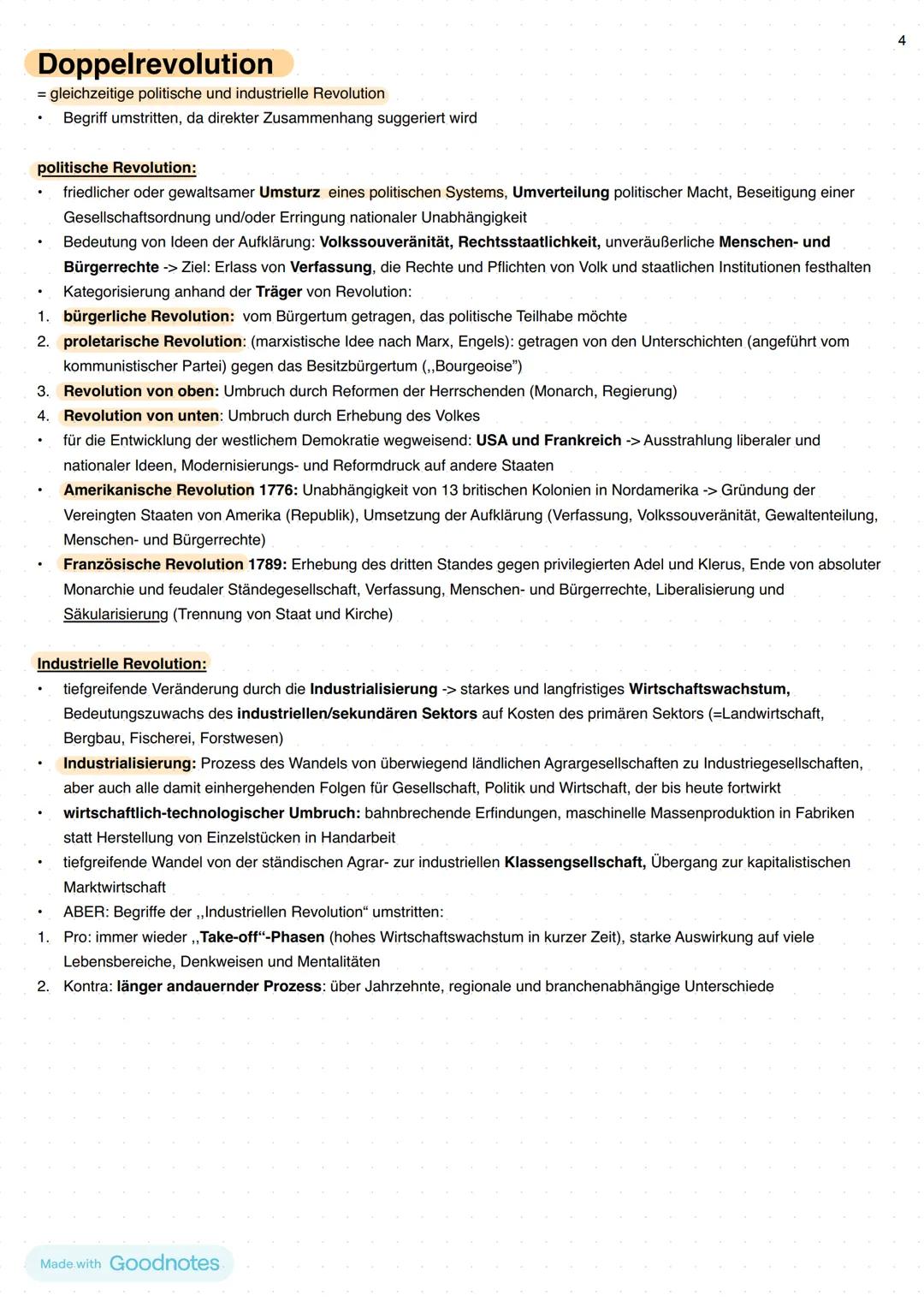 Moderne:
Modernisierungsprozesse: umfassende, zeitlich parallel stattfindende Umbrüche in allen Bereichen des menschlichen
Zusammenlebens, d