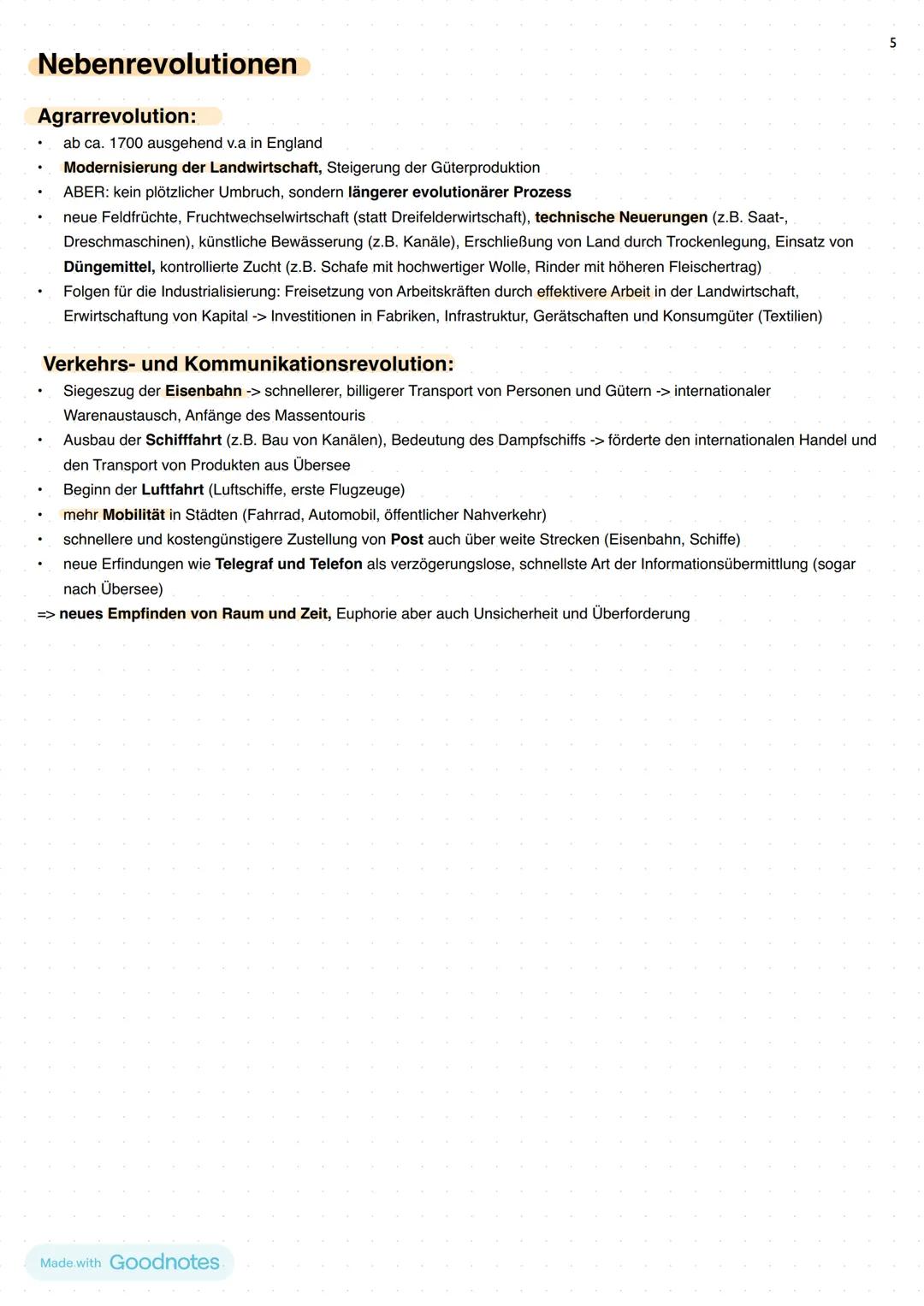 Moderne:
Modernisierungsprozesse: umfassende, zeitlich parallel stattfindende Umbrüche in allen Bereichen des menschlichen
Zusammenlebens, d
