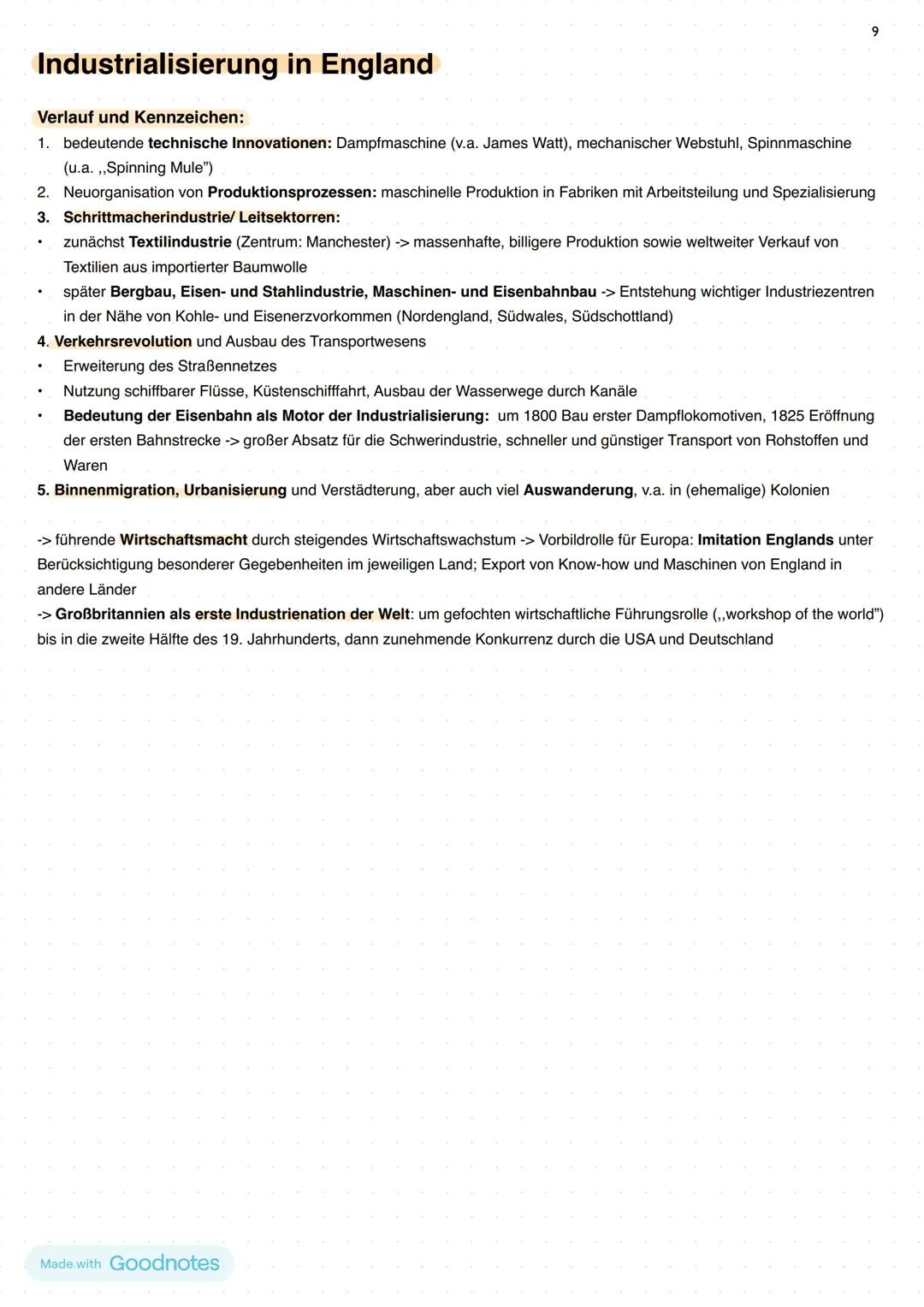 Moderne:
Modernisierungsprozesse: umfassende, zeitlich parallel stattfindende Umbrüche in allen Bereichen des menschlichen
Zusammenlebens, d