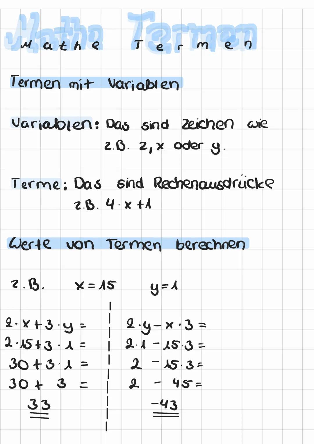 Mathe Termen