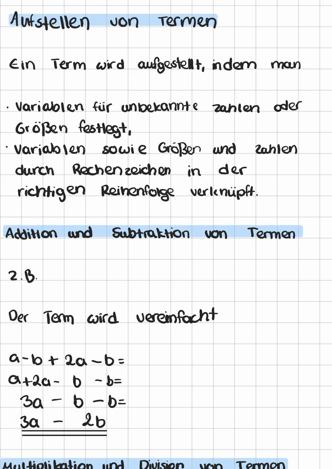 # Matha Taraan
Termen
Termen mit Variablen
Variablen: Das sind zeichen wie
2.B. 2,x oder y.
Terme: Das sind Rechenausdrücke
2.B. 4.x +
W