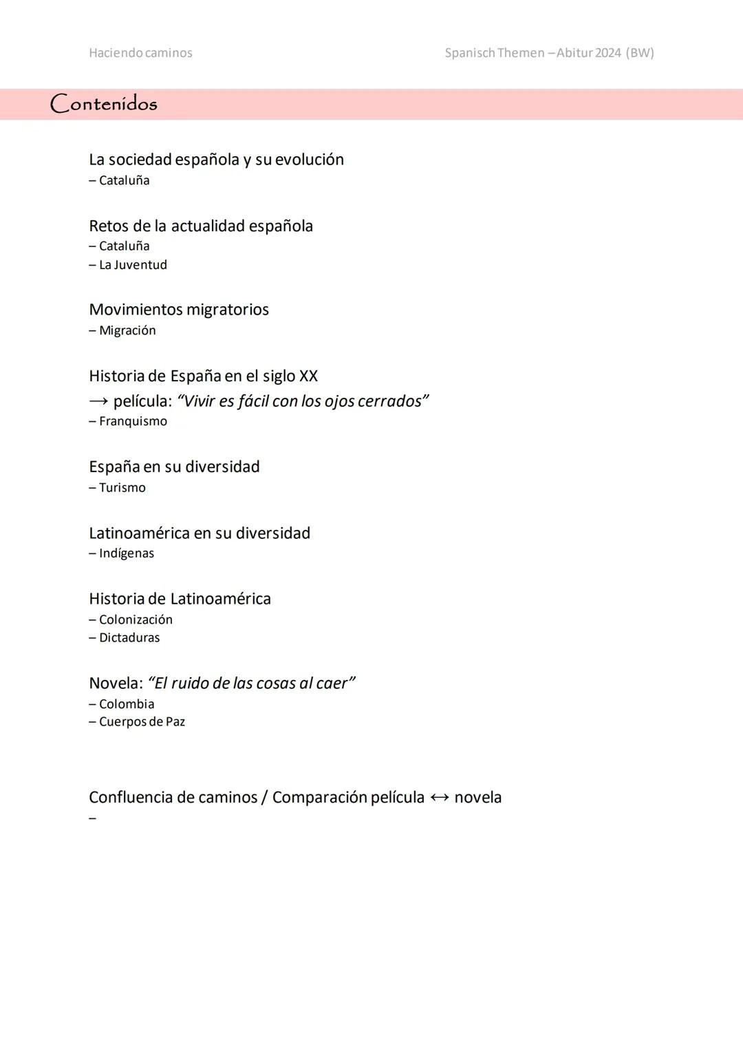 Spanisch Abitur 2024 BaWü