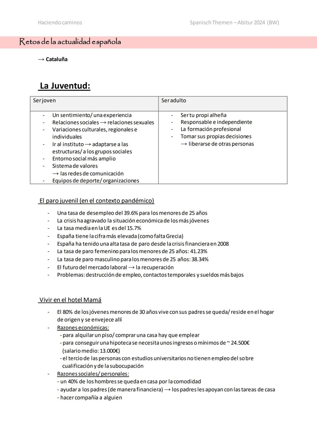 Haciendo caminos
Contenidos
La sociedad española y su evolución
- Cataluña
Retos de la actualidad española
- Cataluña
- La Juventud
Movimien