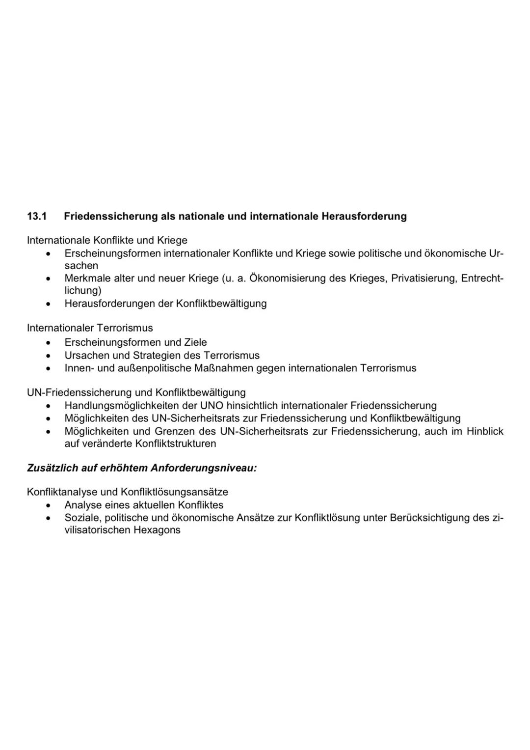 13.1 Friedenssicherung als nationale und internationale Herausforderung
Internationale Konflikte und Kriege
- Erscheinungsformen internatio