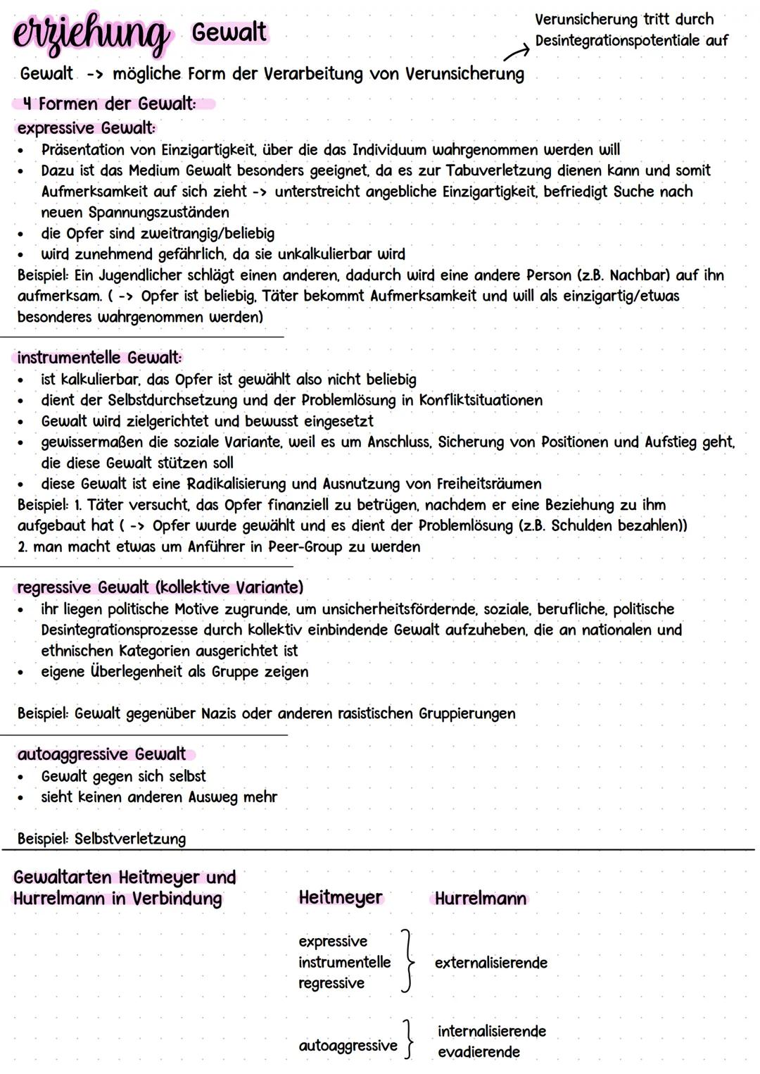 HEITMEYER
Formen und Ursachen des abweichenden Verhaltens sowie Konzeptionen der
Prävention und Intervention (Schwerpunkt: Gewalt/Aggressio