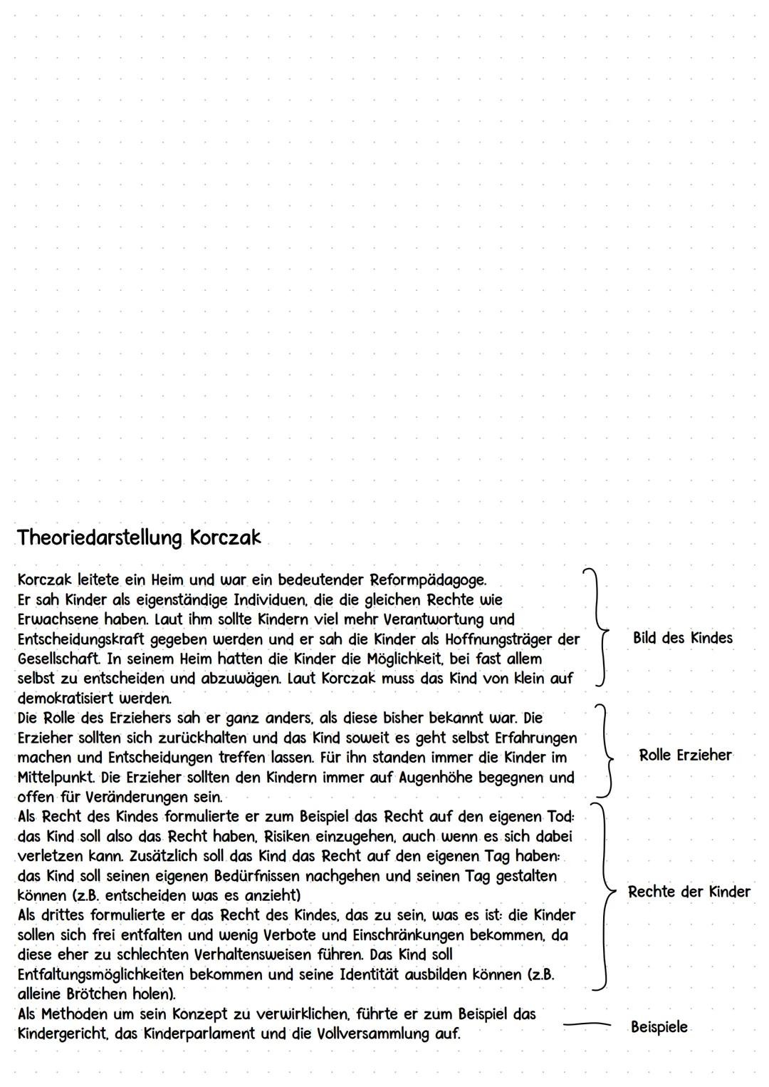 REGGIO/
KORCZAK
Bild vom Kind /Erzieher/Erwachsenen
Methoden, Ziele
Reformpädagogische Konzepte: Menschenbilder, pädagogische Entwürfe,
Be