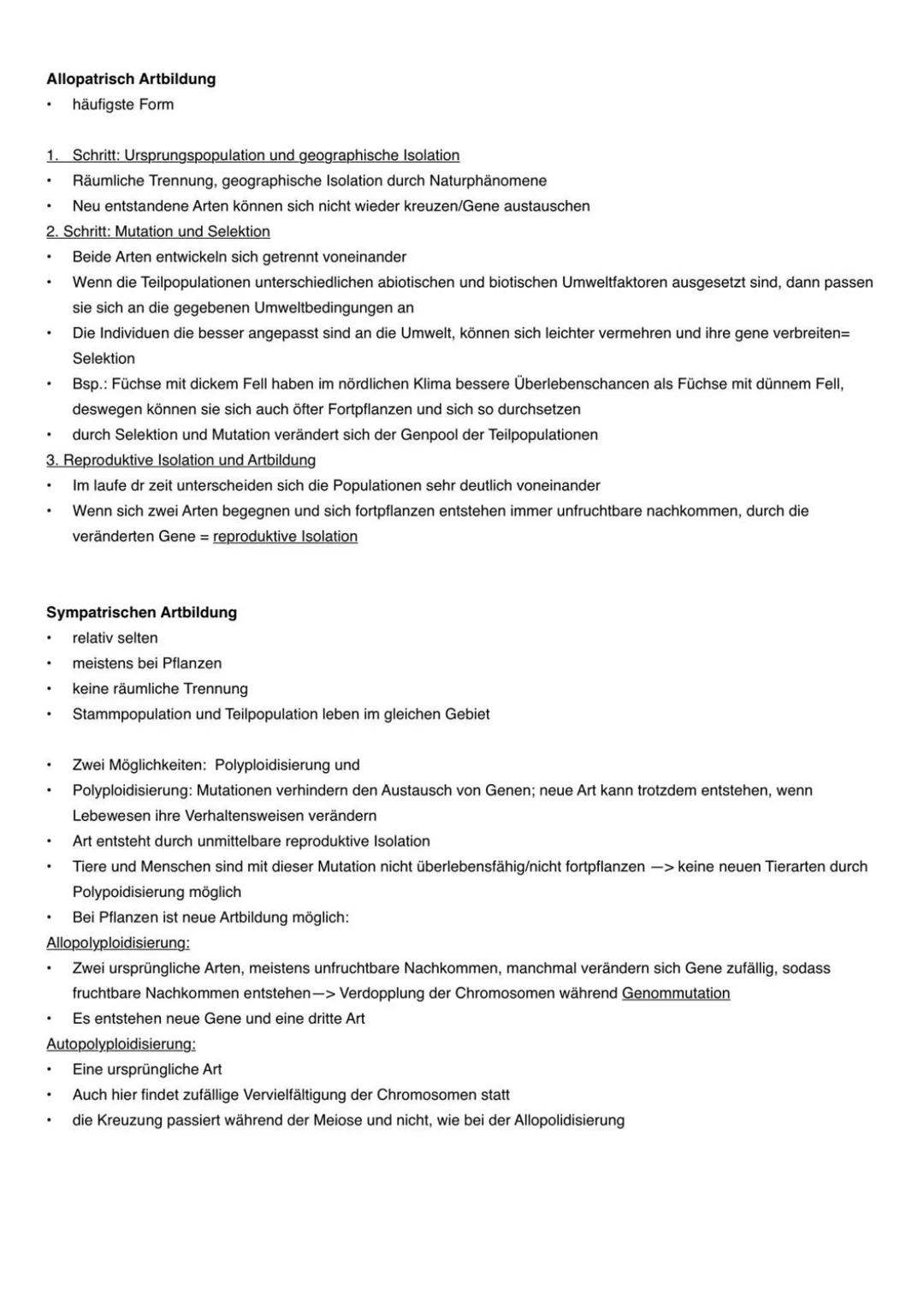 Synthetische Theorie der Evolution
.•
fasst Erkenntnisse aller biologischen Teilwissenschaften zusammen
berücksichtigt die grundlegenden Ges