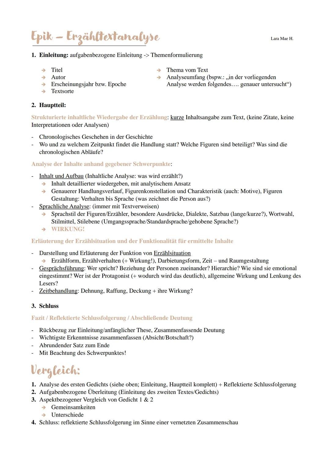 AUFGABENTYPEN DEUTSCH LK
Lyrik - Gedichtanalyse
AUFBAU; Vorbereitung:
Aufgabentyp 1. (Analyse)
Lara Mae H.
1a. Analyse eines literarischen T