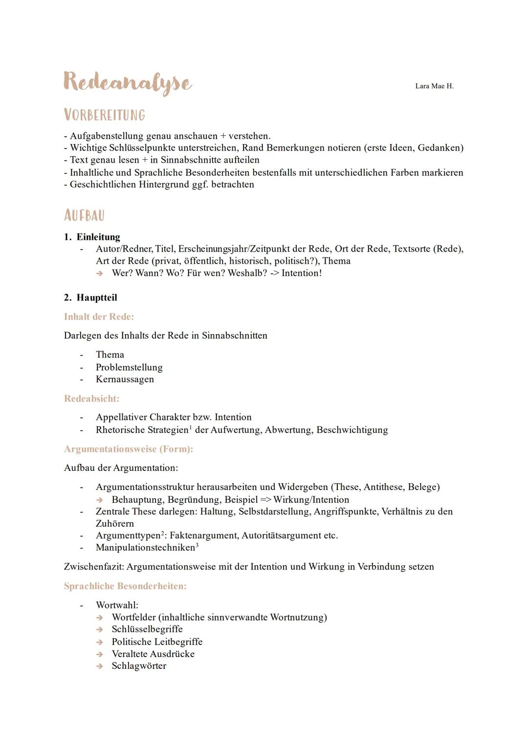 AUFGABENTYPEN DEUTSCH LK
Sachtextanalyse
AUFBAU
1. Einleitung
Aufgabentyp 2. (Analyse)
Lara Mae H.
2a. Analyse eines Sachtextes (ggf. mit
we