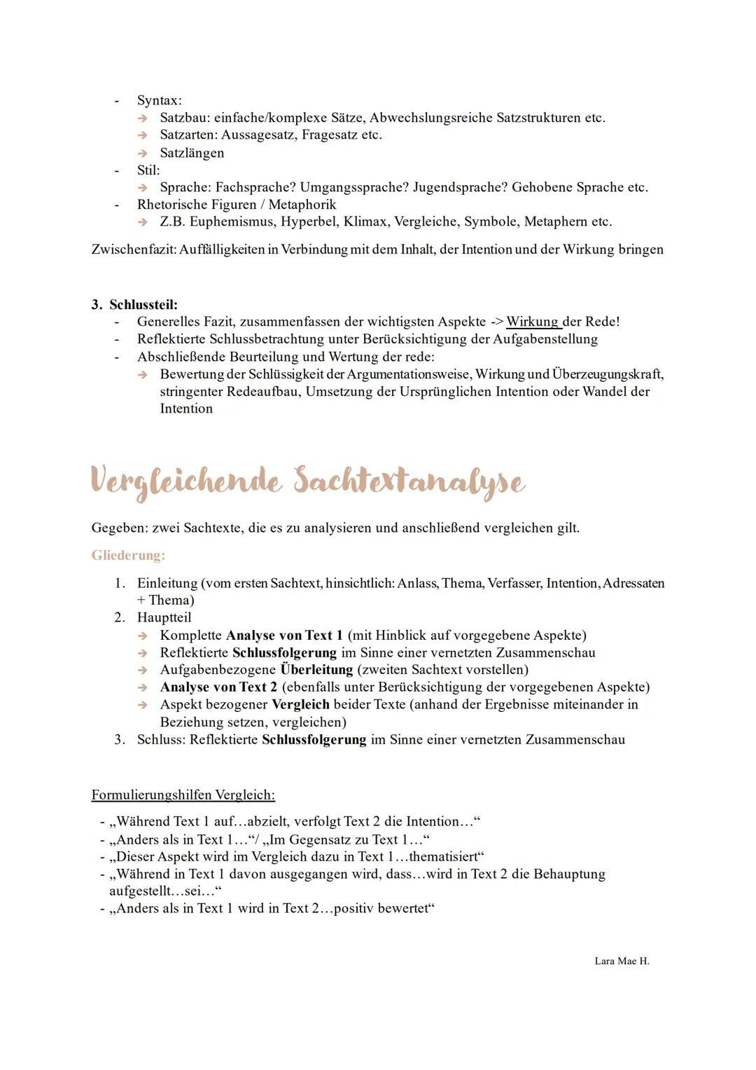 AUFGABENTYPEN DEUTSCH LK
Sachtextanalyse
AUFBAU
1. Einleitung
Aufgabentyp 2. (Analyse)
Lara Mae H.
2a. Analyse eines Sachtextes (ggf. mit
we
