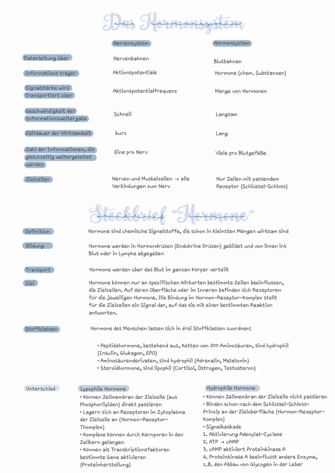 # Das Hormonssystem
Nervensystem
Hormonsystem
Datenleitung über
Nervenbahnen
Blutbahnen
Informations träger
Aktionspotentiale
Hormone (ch