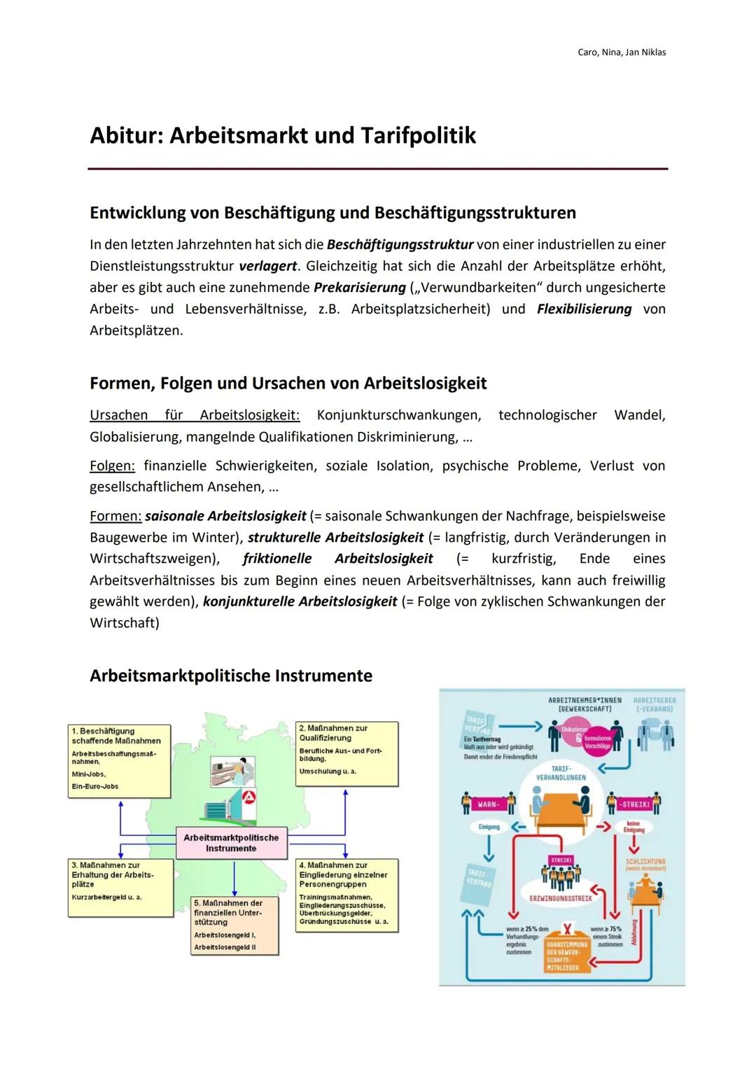 Arbeitsmarkt und Tarifpolitik