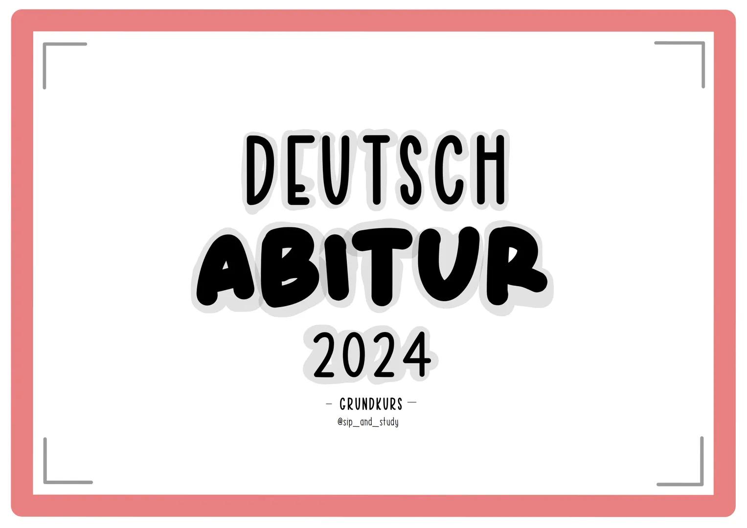 # DEUTSCH
# ABITUR
## 2024
- GRUNDKURS -
@sip_and_study # DER TRAFIKANT
## Charakterisierung
-äußere Merkmale (Alter etc.)
-innere Mer