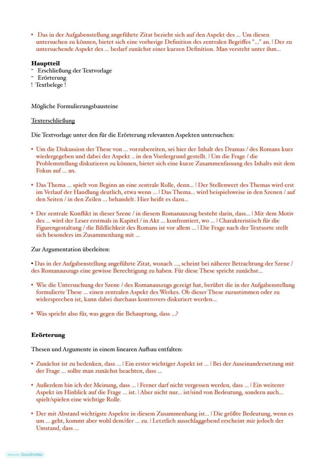 Deutsch Abi
Aufgabe I A
Erörterung eines literarischen Textes
(Büchner, "Woyzeck")
Aufbau literarische Erörterung
Aufgabe I B
Erörterung ein