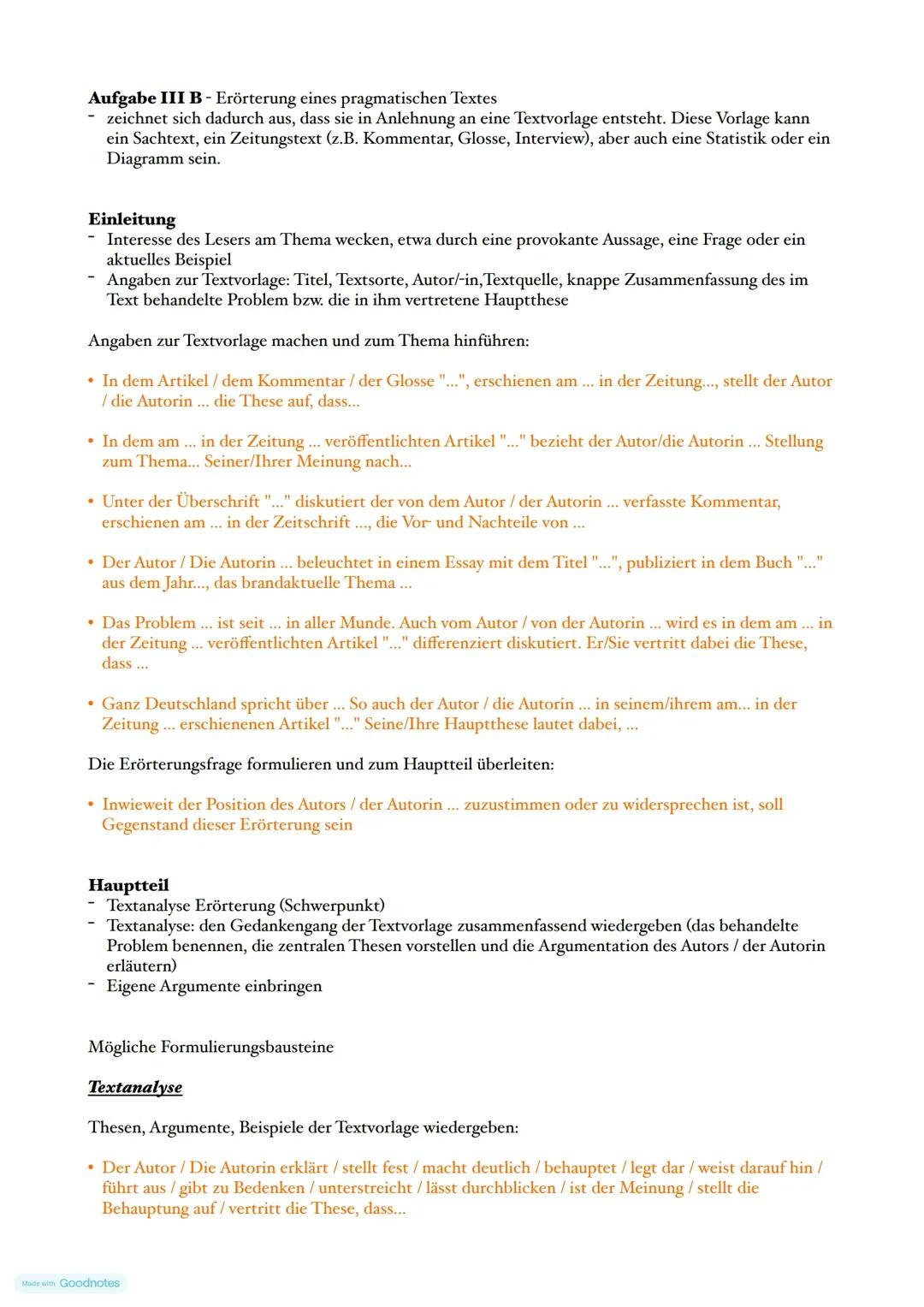 Erörterung eines pragmatischen Textes