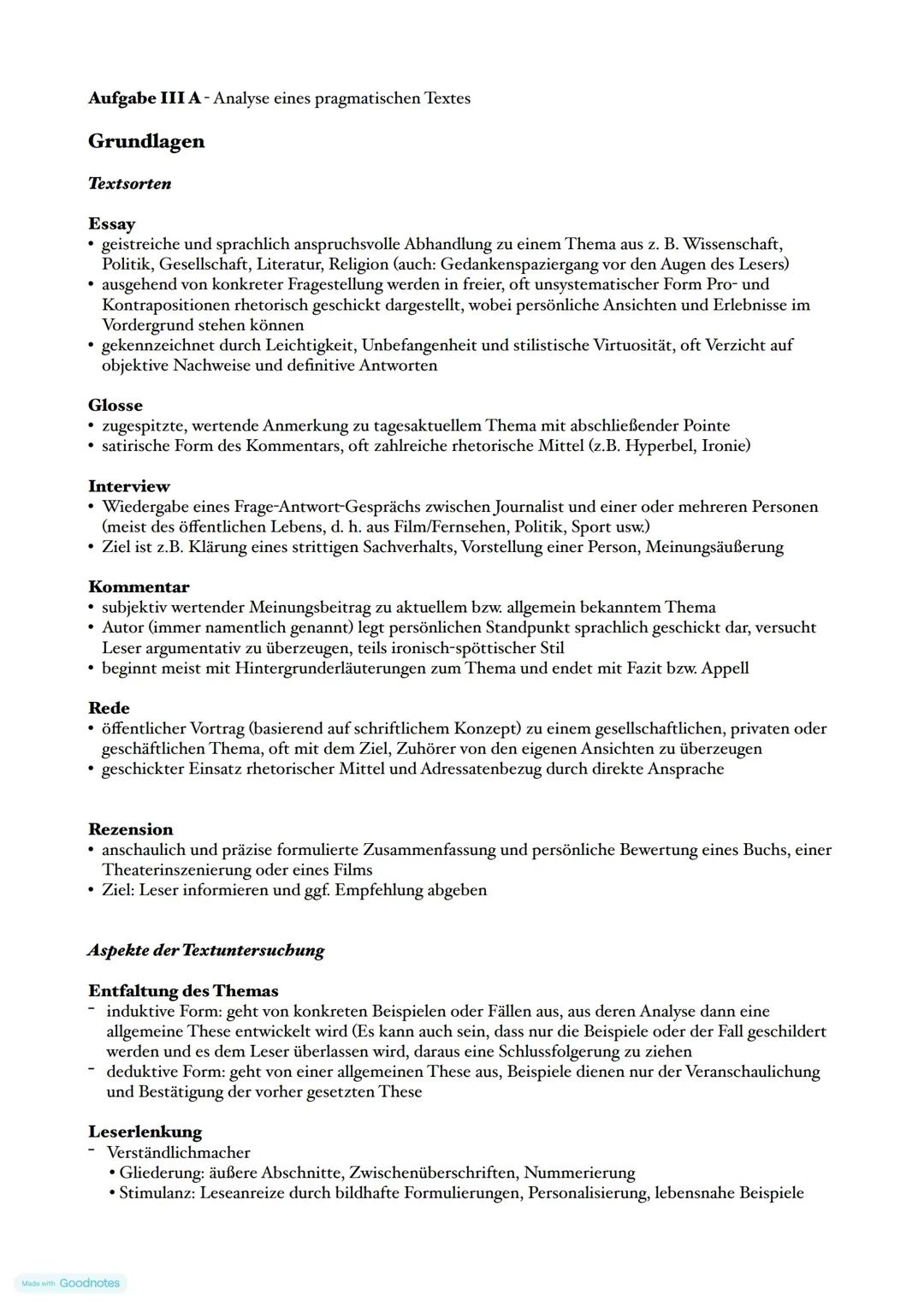 Analyse eines pragmatischen Textes - Sachtextanalyse