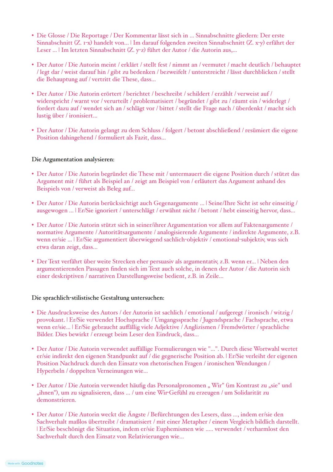 Aufgabe III A- Analyse eines pragmatischen Textes
Grundlagen
Textsorten
Essay
• geistreiche und sprachlich anspruchsvolle Abhandlung zu eine