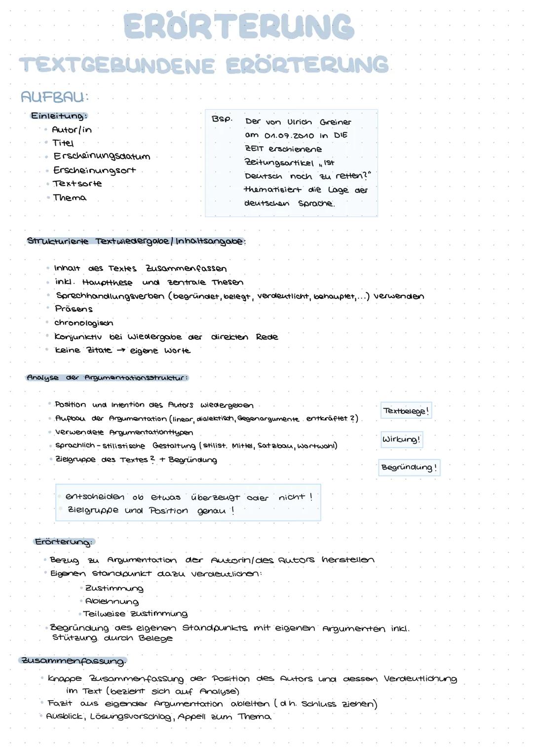 Textgebundene Erörterung