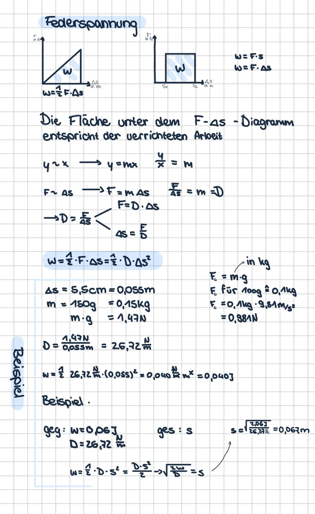 Physik Übersicht
Energie, Arbeit, Leistung.
A
Energie Zustandsgröße, sie beschreibt die Fähigkeit
eine Arbeit zu verrichten.
potentielle Ene