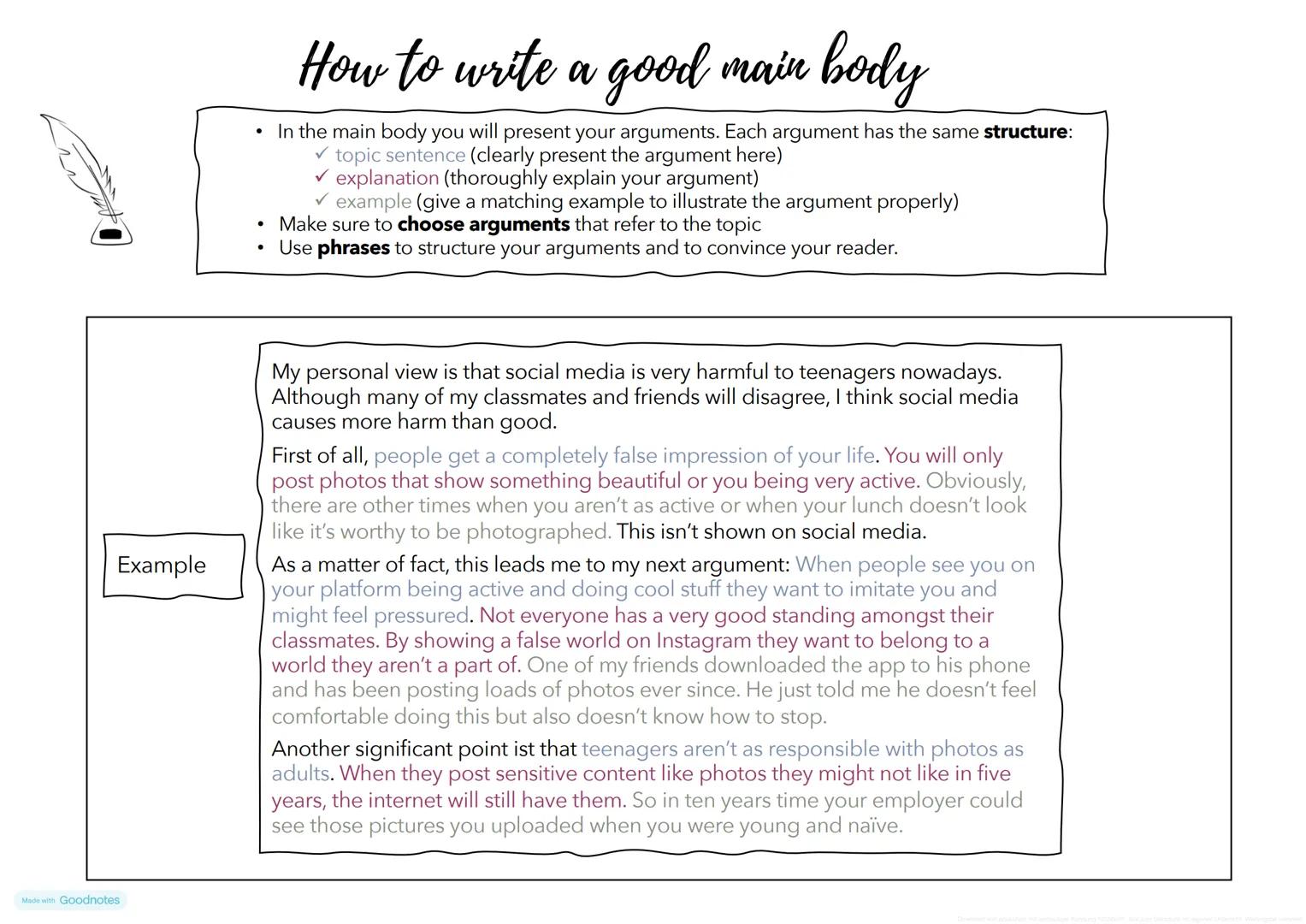 # How to write a Comment: Beginner
In einem comment stellst du deine Meinung mit drei Argumenten begründet dar.
* Was ist deine Meinung z